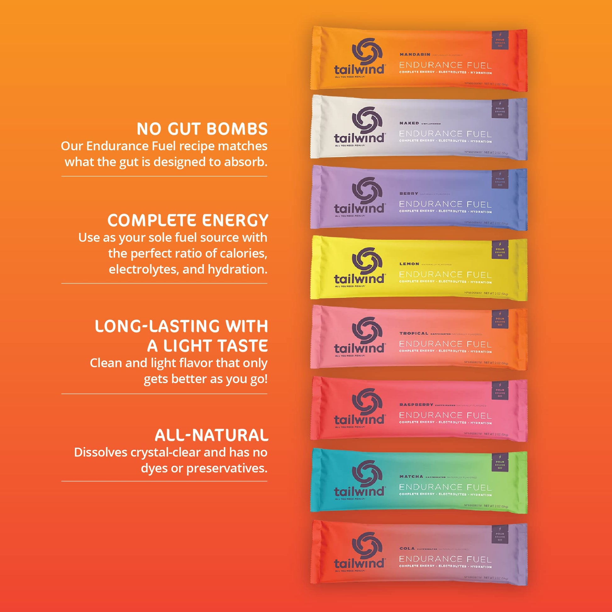 Tailwind Grab-and-Go Endurance Fuel Single Serve Assorted Flavors Tailwind Nutrition Au supplements