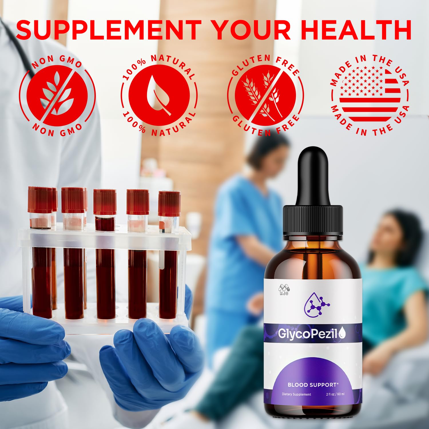 (3 Pack) Glycopezil Drops, Official Glycopezil Blood Health Support Drops with All Natural Ingredients, Advanced Health & Wellness Support Formula with Premium Vitamins for Women & Men (90 Servings) MJO Au supplements