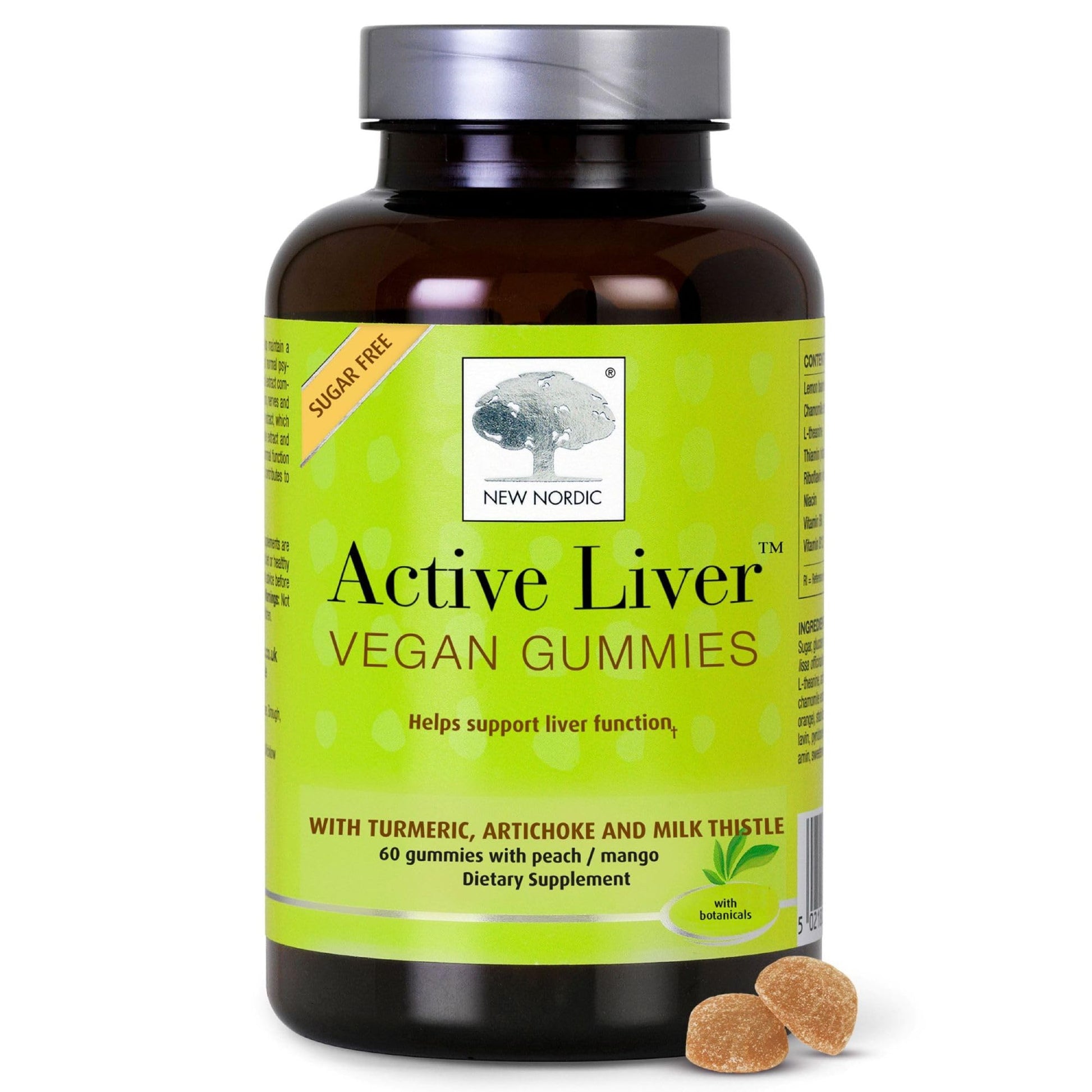 NEW NORDIC Active Liver Gummies, Milk Thistle, Artichoke & Turmeric Supplement, Natural Peach Mango Flavor, Sugar Free & Vegan, 60 Count (Pack of 1) NEW NORDIC Au supplements