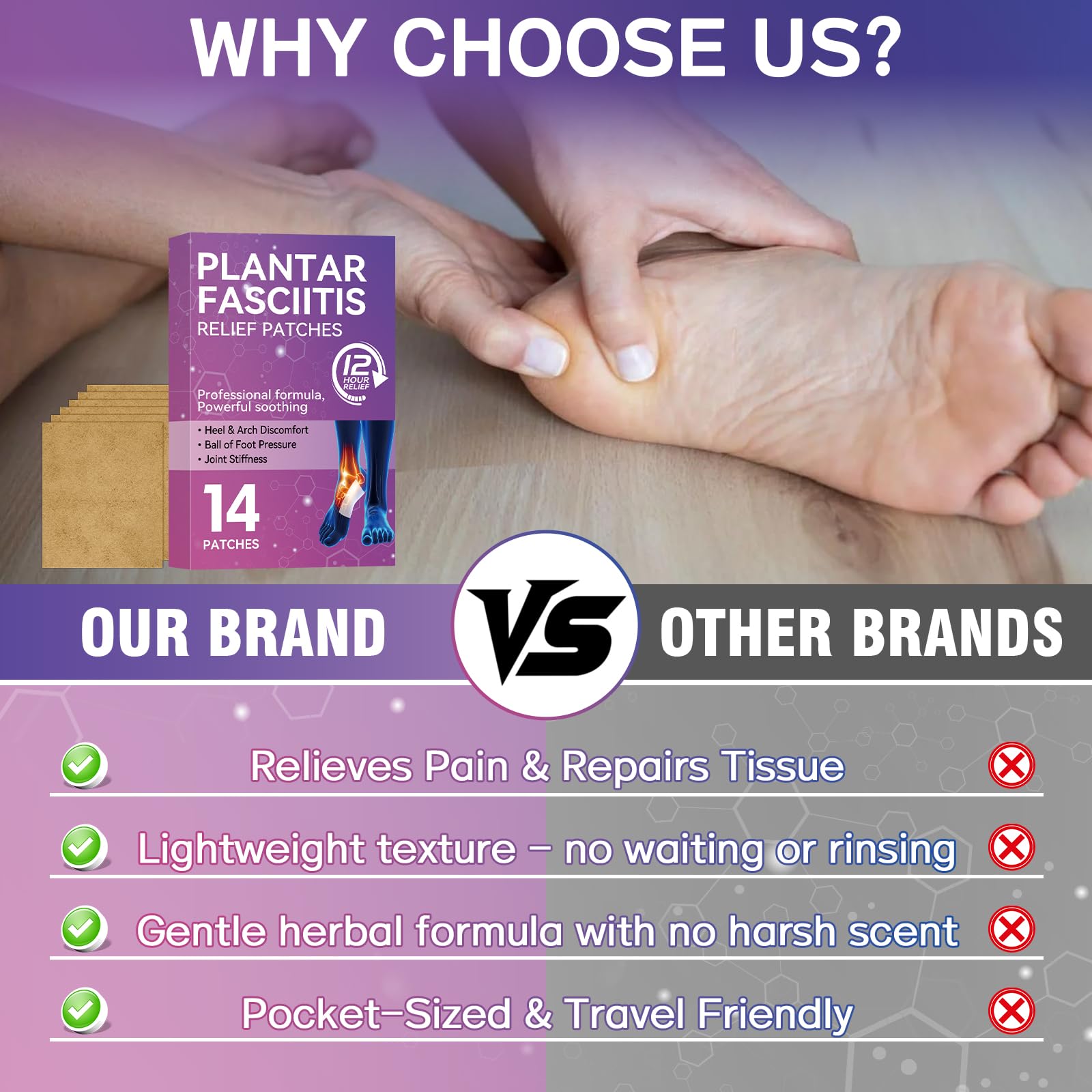 Mosconly Plantar Fasciitis Relief 14 Pcs, Natural Heel Discomfort Relief for Plantar Fasciitis, 12 Hour Maximum Strength Deep Hot, Soothing of Joint Soreness for Heel Discomfort Mosconly Au supplements