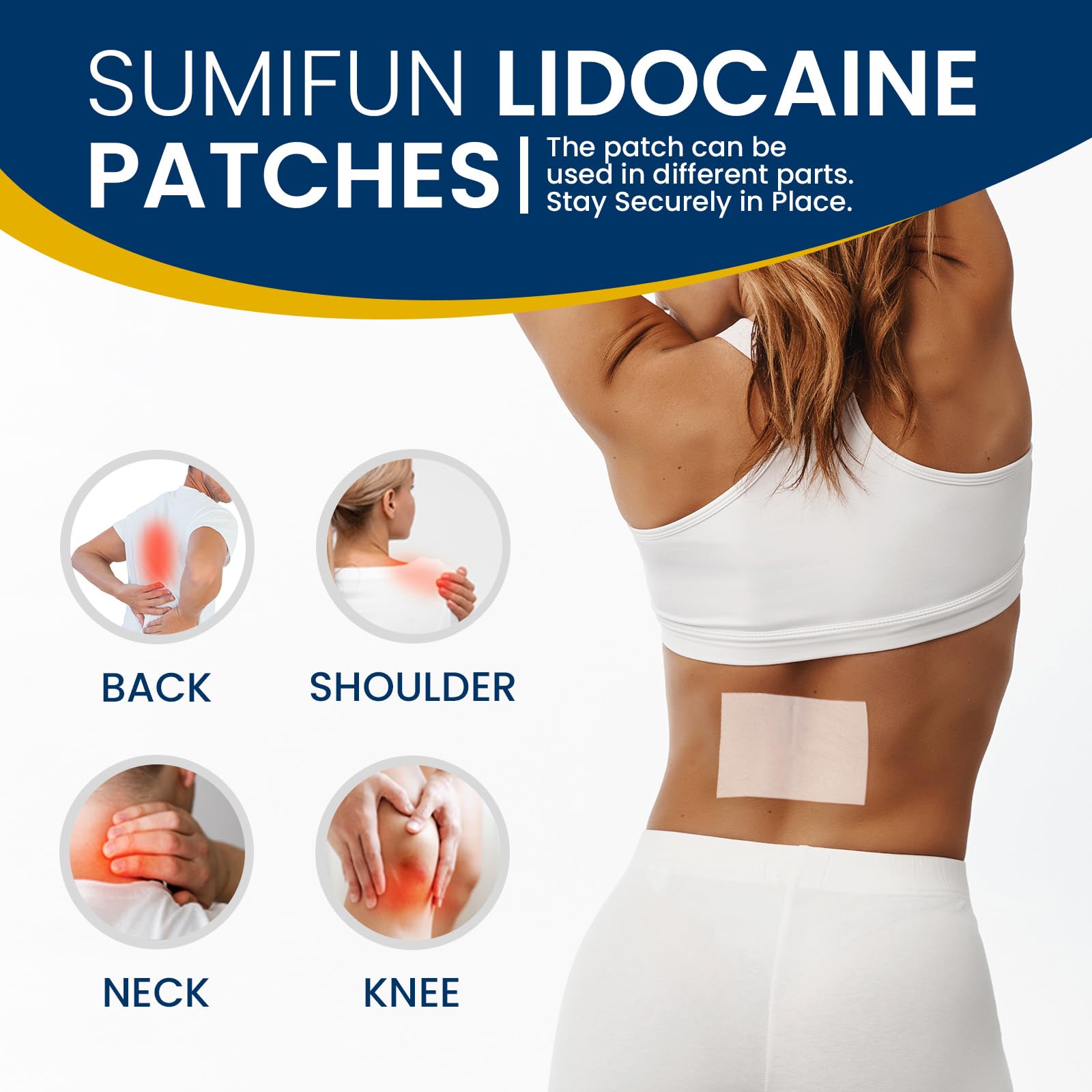 Sumifun 4% Lidocaine Pain Relief Patches - 36 Count Patches for Back, Shoulder, Muscle, Joints, Knee Pain Relief - Lower Back Pain Relief Products - Pain Patches Maximum Strength Lidocaine Sumifun Au supplements