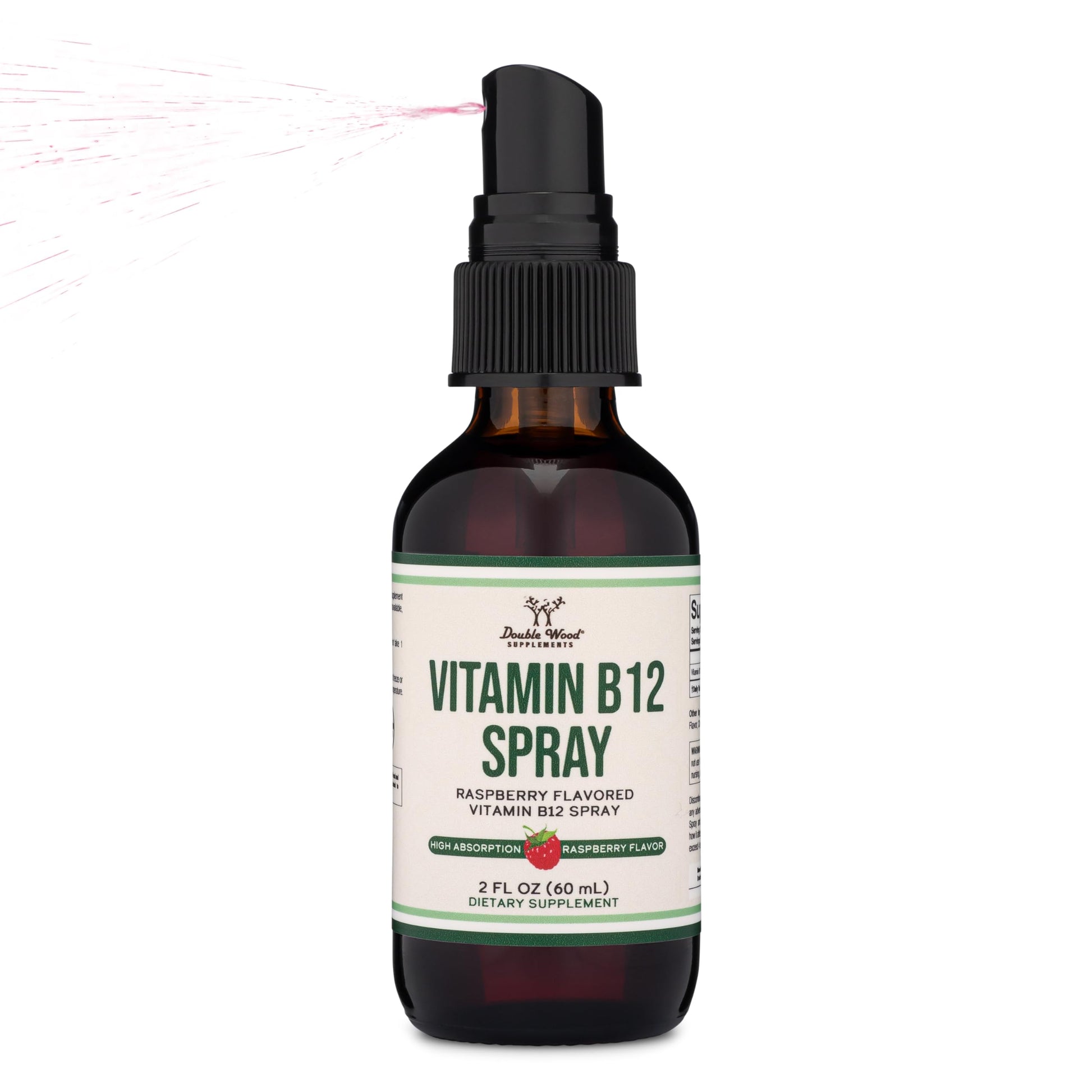 Vitamin B12 Sublingual Spray (2 Spray Dose of Vitamin 12 1000mcg, 3 Spray Serving Size Double Wood Supplements Au supplements