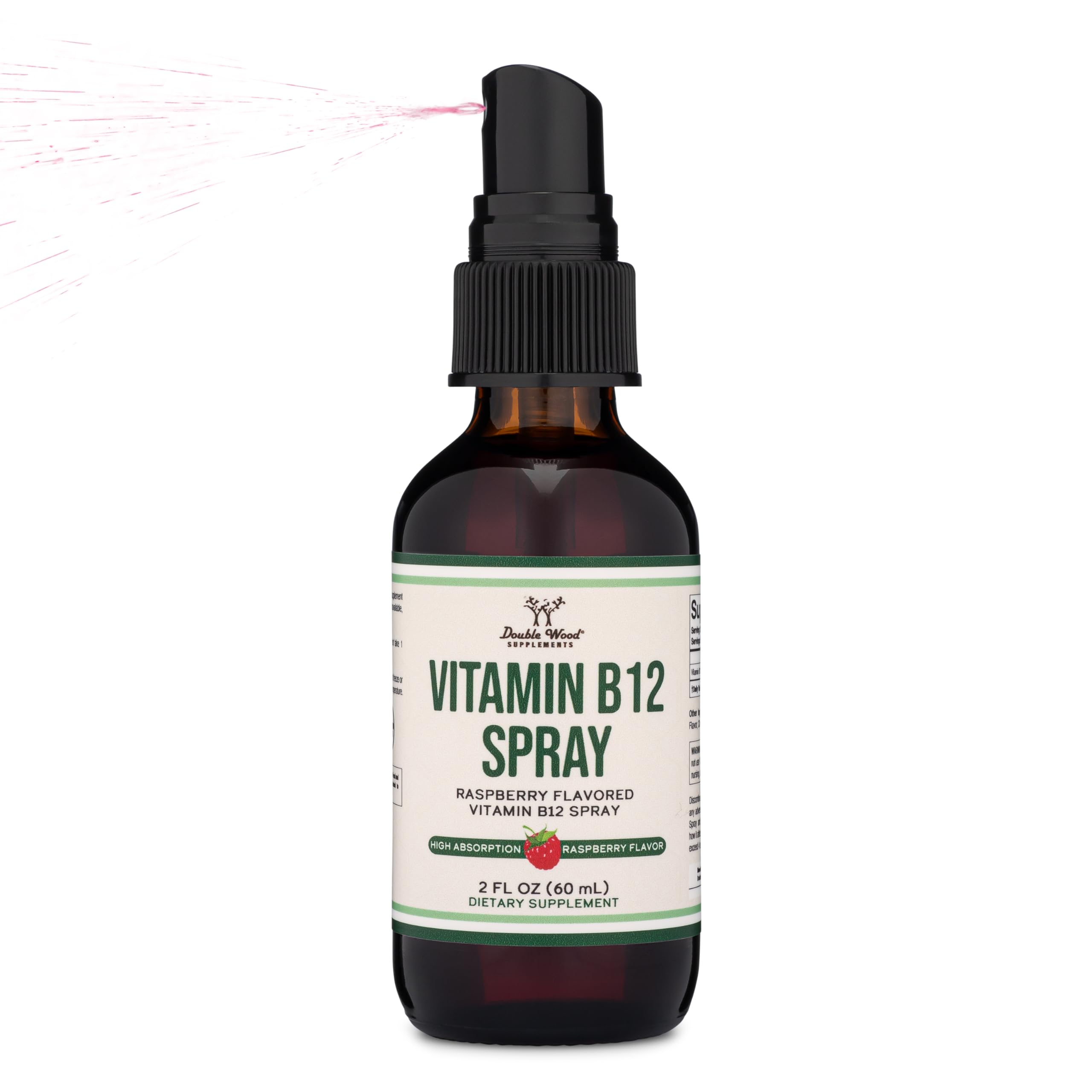Vitamin B12 Sublingual Spray (2 Spray Dose of Vitamin 12 1000mcg, 3 Spray Serving Size Double Wood Supplements Au supplements