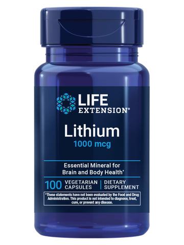 Life Extension Lithium, 1000 mcg – Lithium Orotate – Helps Maintain Cognitive Function & Memory – Low-Dose Formula – Non-GMO, Gluten-Free,