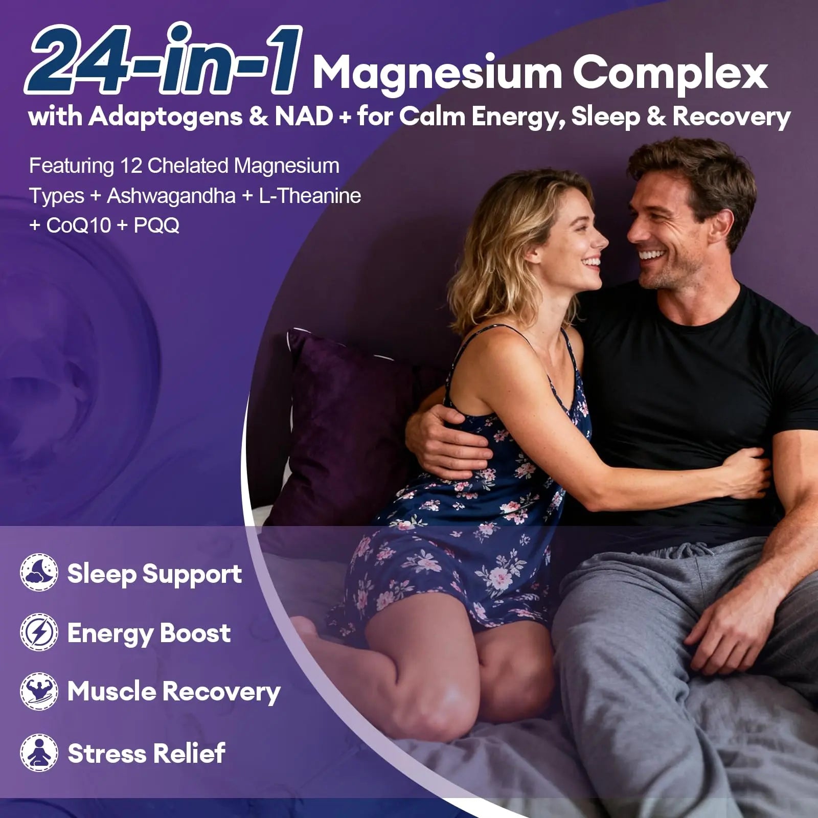 Migcopat Magnesium Complex w/Magnesium Glycinate, Malate, Citrate | 24-in-1 Magnesium Supplement w/Ashwagandha, L-Theanine & NAD+ | Supports Calm, Energy, Muscle & Sleep | Non-GMO, 120 Vegan Caps Migcopat Au supplements