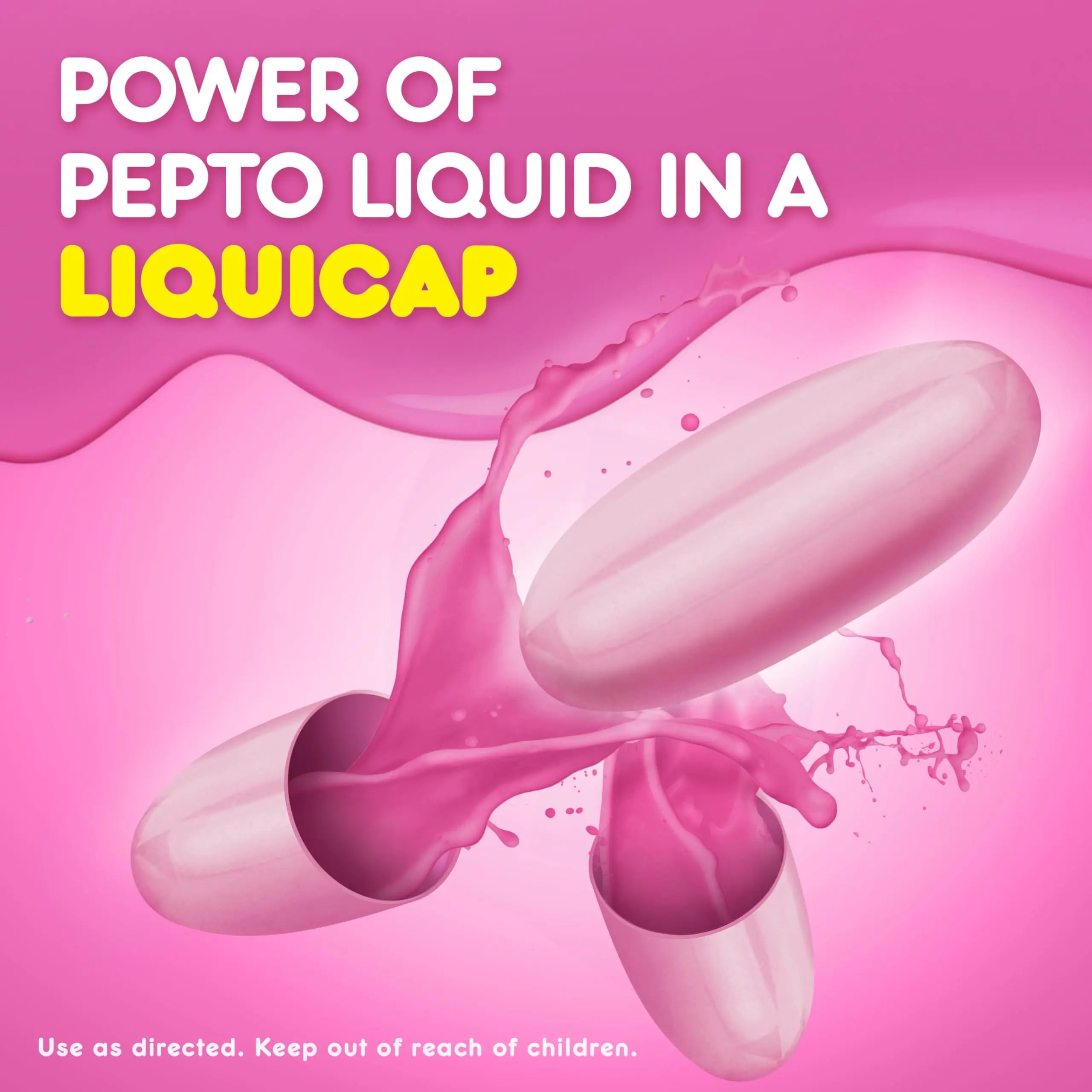 Pepto Bismol Liquicaps, Upset Stomach Relief, Nausea Relief, Heartburn Relief, Indigestion Relief, Anti Diarrhea Medication for Adults - 5 Symptom Fast Relief, No Flavor, 48 ct Pepto Bismol Au supplements