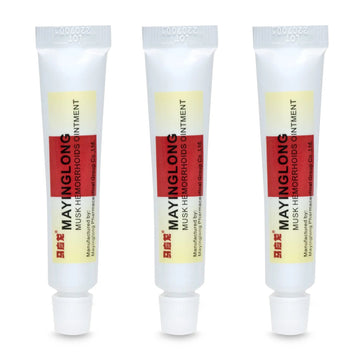 Mayinglong Musk Hemorrhoids Ointment (3 x 10g Tubes), 30g - Maximum Strength Formula for Hemorrhoidal Fast Relief, Soothes Itching, Burning & Discomfort - Fast-Acting Treatment to Shrink Swelling Mayinglong Au supplements
