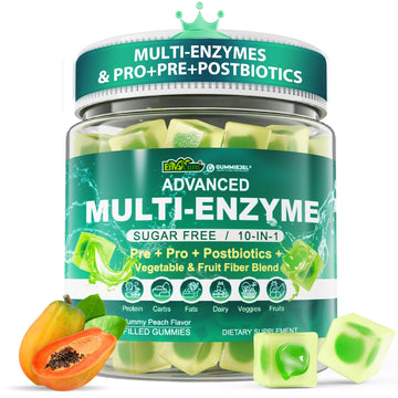 Digestive Enzymes Gummies for Women & Men, Multi-Enzymes with 90Billion CFU Probiotics and Prebiotics & Postbiotic, Vegetable & Fruit Fiber Blend, Super Enzymes for Digestive & Gut Health,Immune,60Cts EnvyCure Au supplements