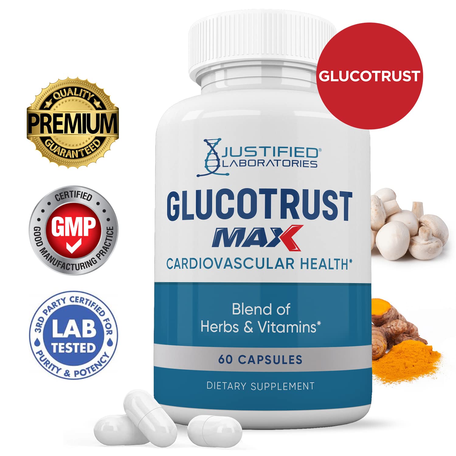 Justified Laboratories (5 Pack) Glucotrust Max 1295MG Formula Supplement Pills 300 cap Justified Laboratories Au supplements