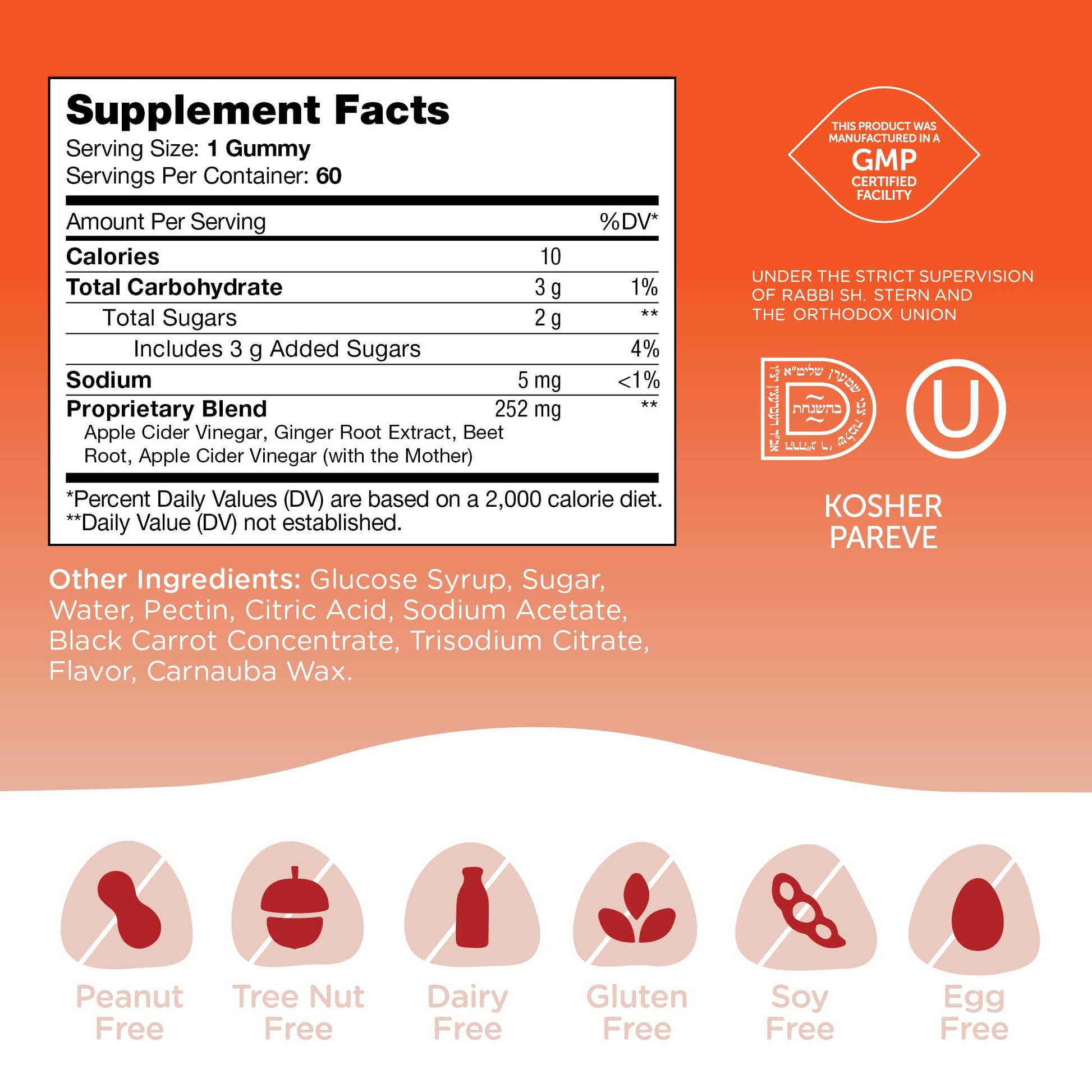 Zahler - Apple Cider Vinegar Gummies Kosher & Delicious ACV for Women Men Raw Zahler Au supplements