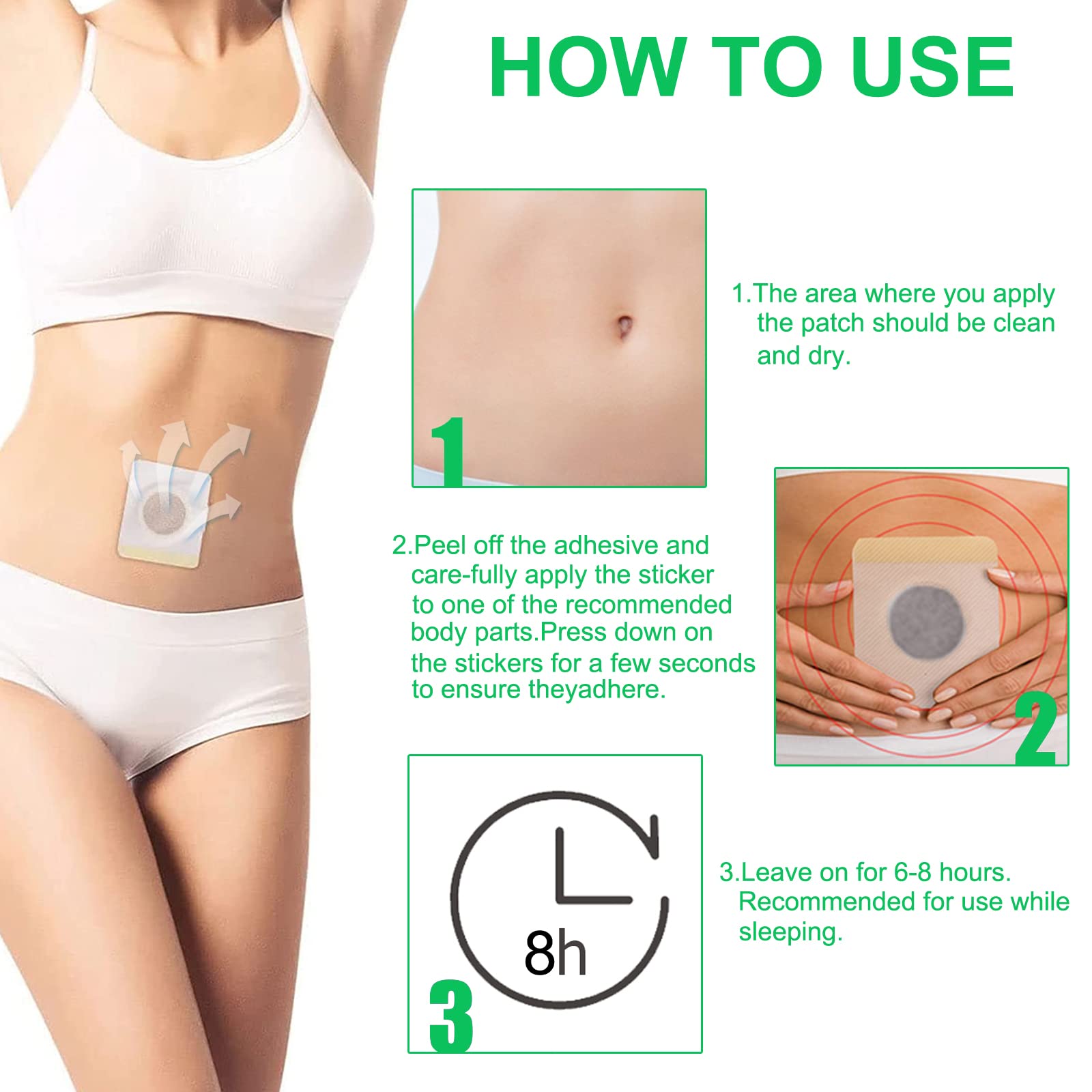Bubchen Mugwort Belly Patch,30Pcs Natural Wormwood Essence and 30Pcs Belly Sticker BURWSEKK Au supplements
