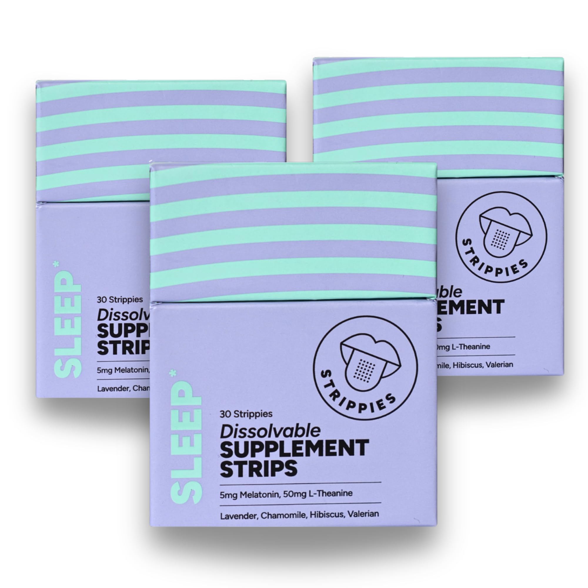 STRIPPIES Dissolvable Sleep Strips – Fast-Acting Melatonin 5mg with L-Theanine, Lavender, Chamomile, Hibiscus & Valerian – Natural Cranberry Flavor – 90 Strips STRIPPIES Au supplements