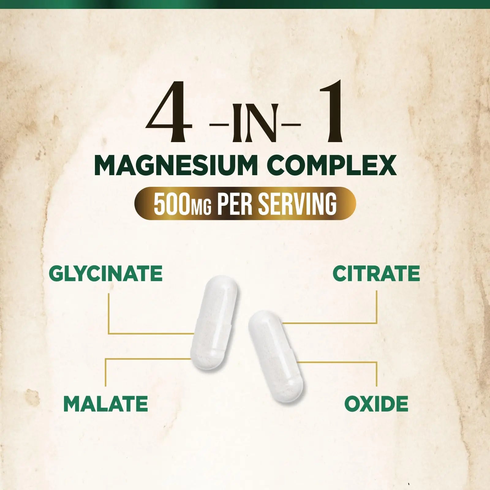 Magnesium Complex Supplement - Magnesium 500mg Per Serving - High Absorption Blend of Glycinate, Citrate, Malate, Oxide - Supports Sleep, Muscle, Bone, Heart Health - Bottled in USA - 60 Capsules Nature's Peak Au supplements