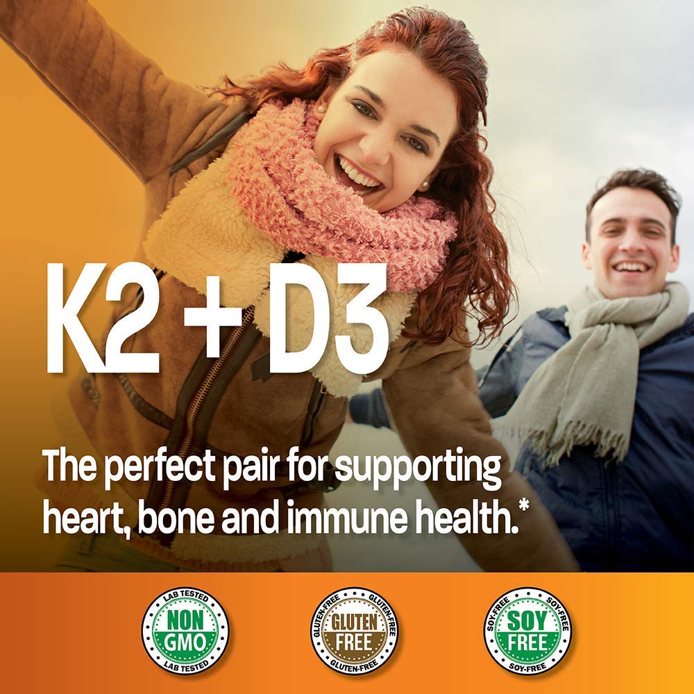 Bronson Vitamin K2 (MK7) with D3 Supplement Non-GMO Formula 5000 IU Vitamin D3 Bronson Au supplements