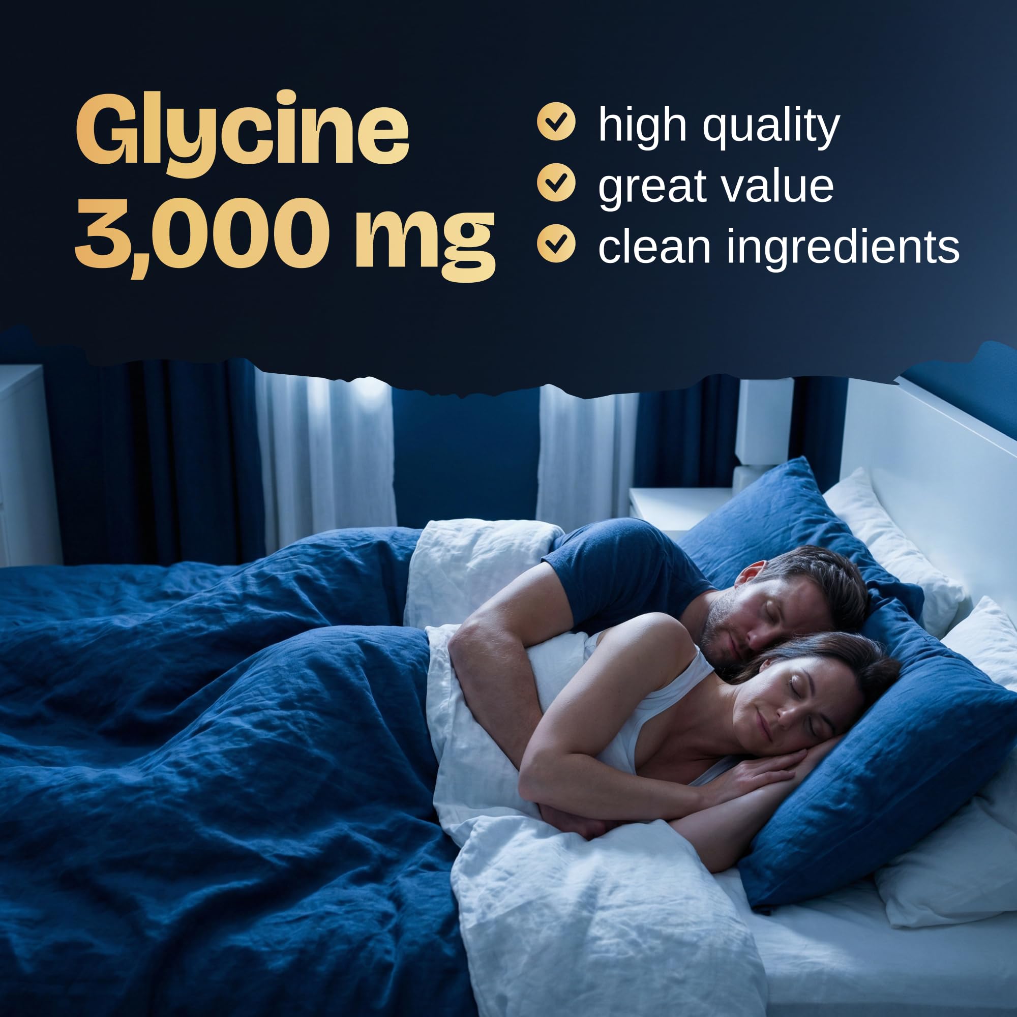 Nocturna Glycine Supplement – 100% Pure 3g Glycine Powder for Sleep, Calm & Recovery – USA Made Sleep Aid for Men & Women – Non-GMO & Completely Natural - 6.3Oz for 60 Servings Nocturna Au supplements