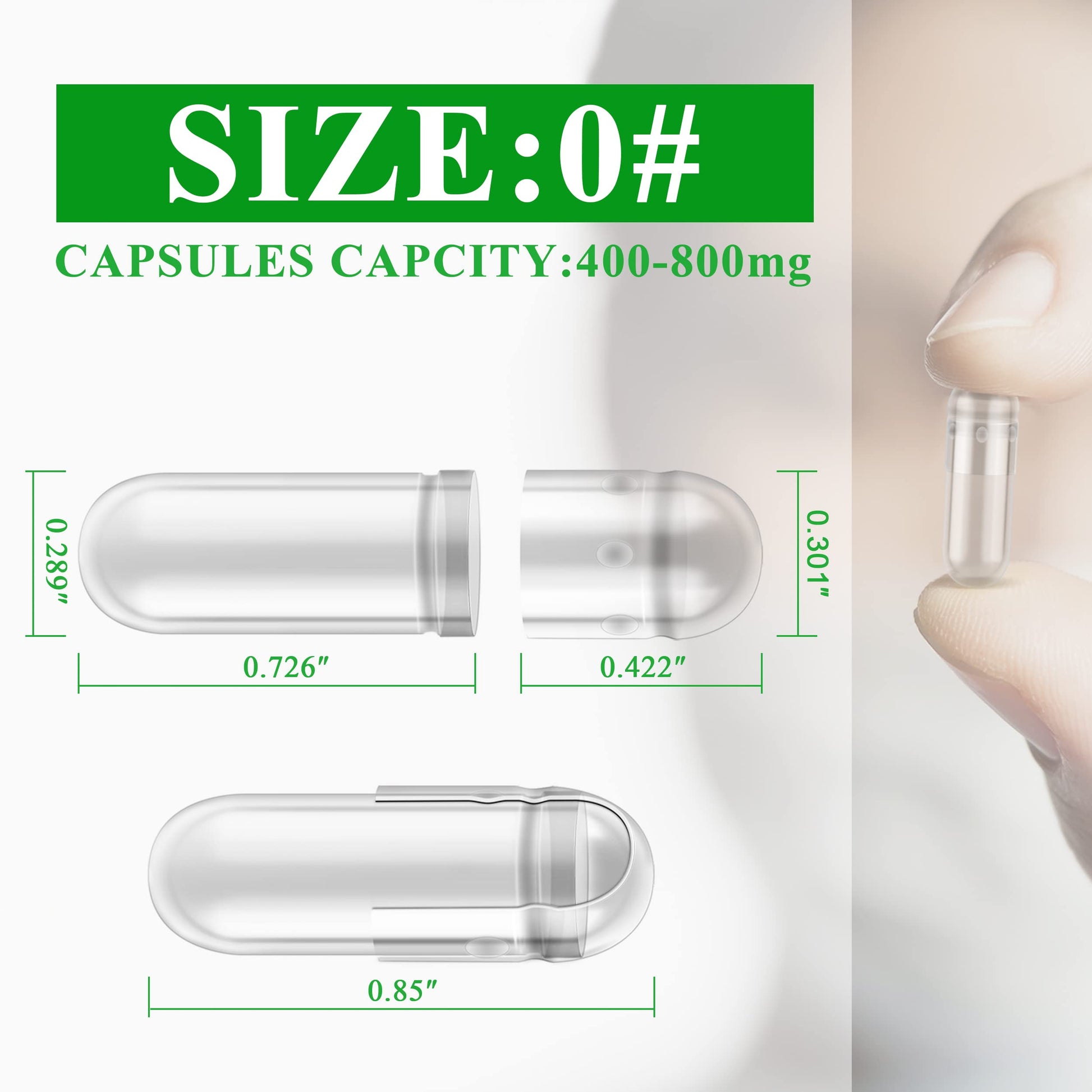 wananfu Size 0 Empty Capsules Vegetarian (100 Count) Bundle with Micro Lab Spoon, Clear Fillable Veggie Pill Capsules Size 0 for Making Your Own Supplements wananfu Au supplements