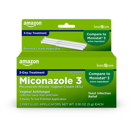 Amazon Basic Care Miconazole 3, Miconazole Nitrate Vaginal Cream (4 Percent), 3-Day Treatment Amazon Basic CareAU supplements
