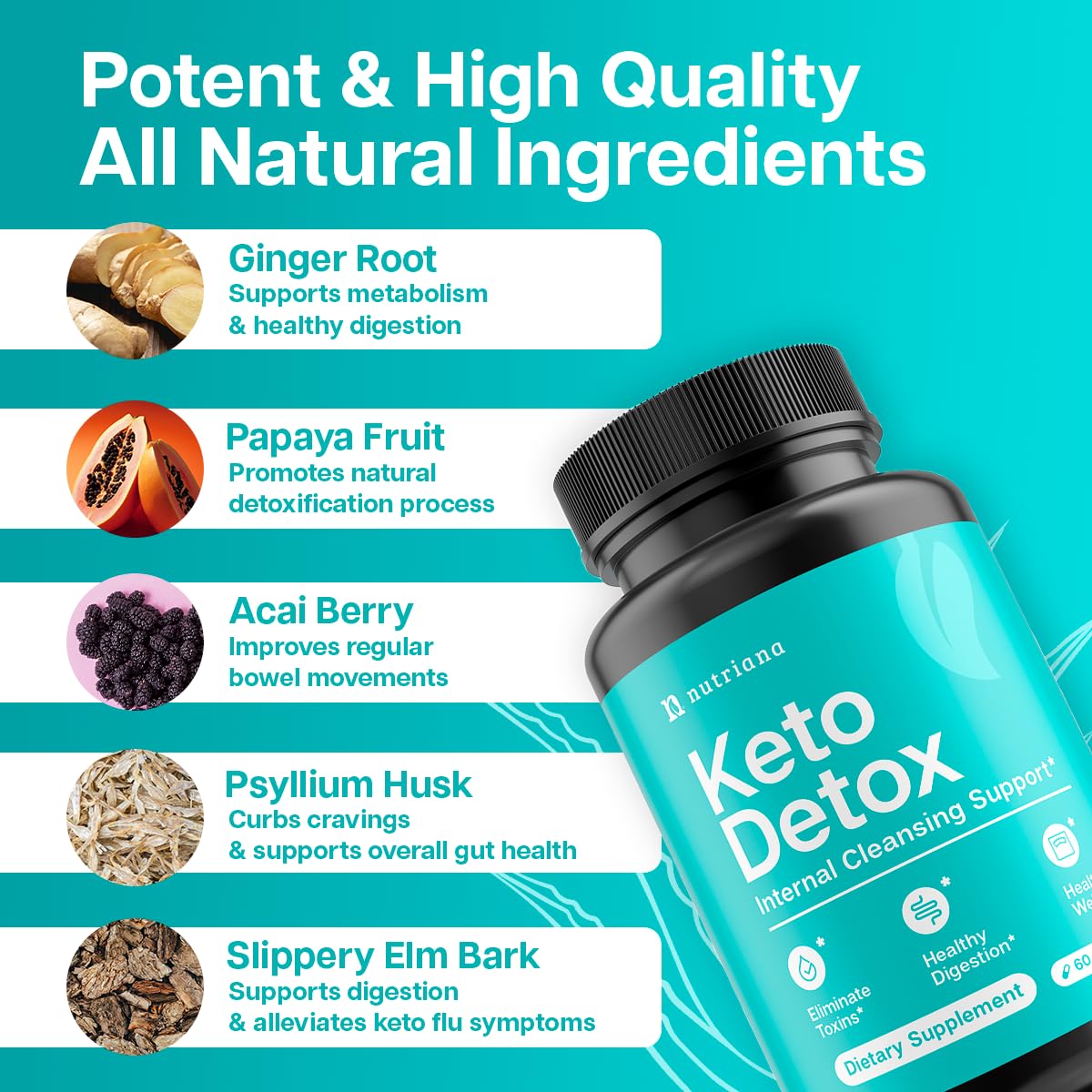 Nutriana Keto Detox Cleanser - Weight Loss Keto Pills Liver Supplement for Men & Women Nutriana Au supplements