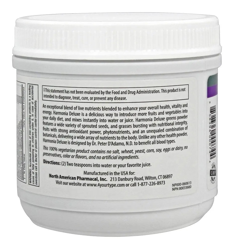 D'Adamo Personalized Nutrition Harmonia Deluxe, 7 Ounce D'Adamo Personalized Nutrition Au supplements