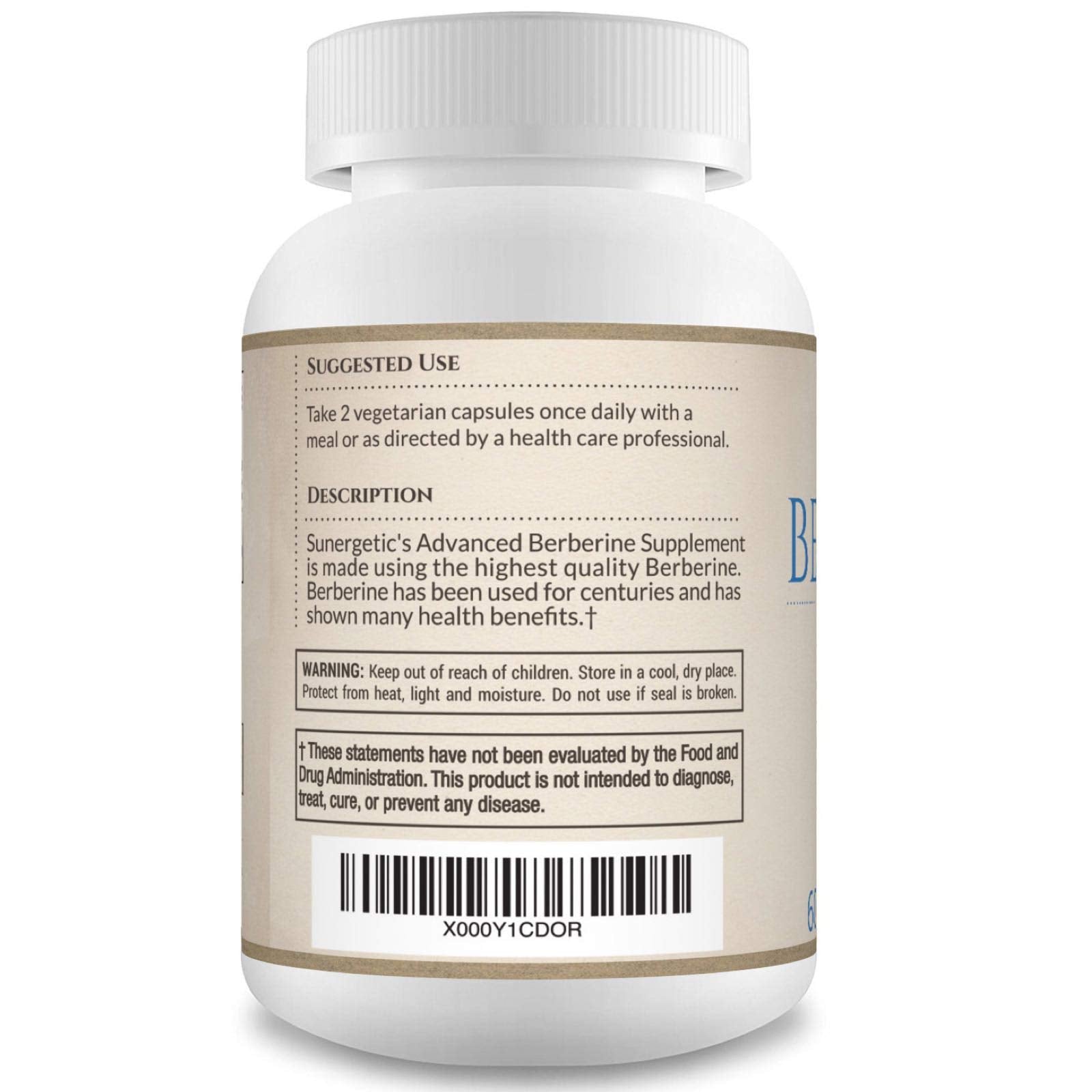 Premium Berberine Supplement - 1200mg of Berberine Per Serving - Berberine HCL Sunergetic Au supplements