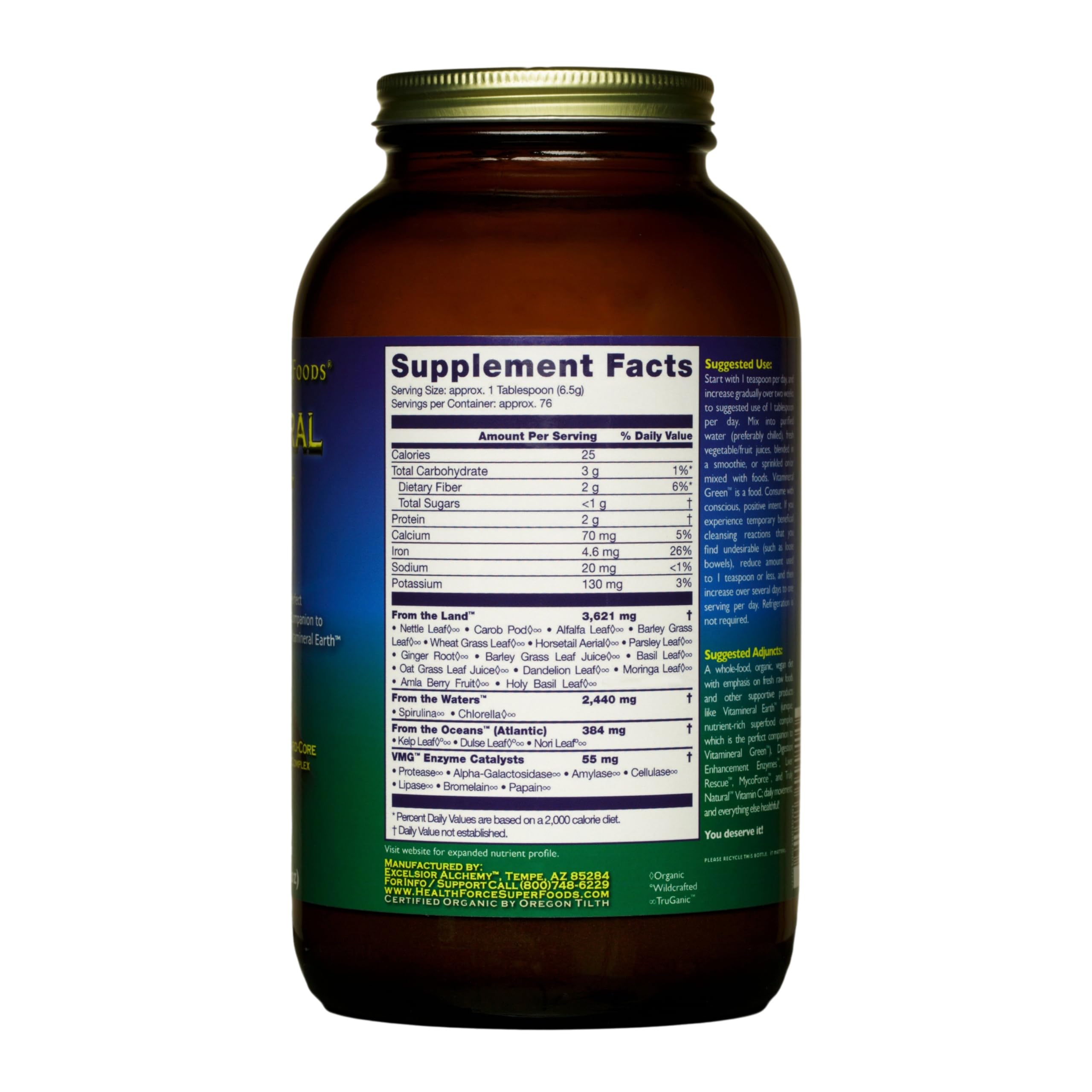 HEALTHFORCE SUPERFOODS Vitamineral Green - Mineral Supplement for Immune & Thyroid Support - Green Powder Supplement with Ingredients from The Land - Gluten-Free & Vegan - 500 Grams HEALTHFORCE SUPERFOODS Au supplements