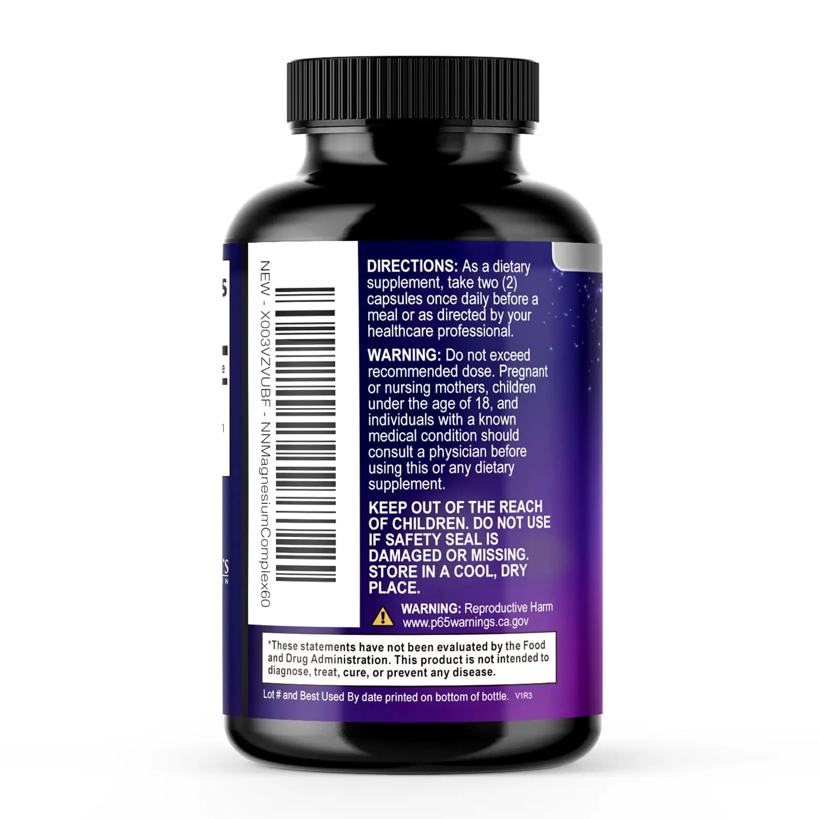 Magnesium Complex Supplement - Magnesium 500 mg Per Serving - 4 in 1 High Absorption Blend - 100% Chelated Magnesium Glycinate with Malate, Citrate & Oxide - Vegan Complex - USA Bottled - 60 Capsules Nature's Nutrition Au supplements