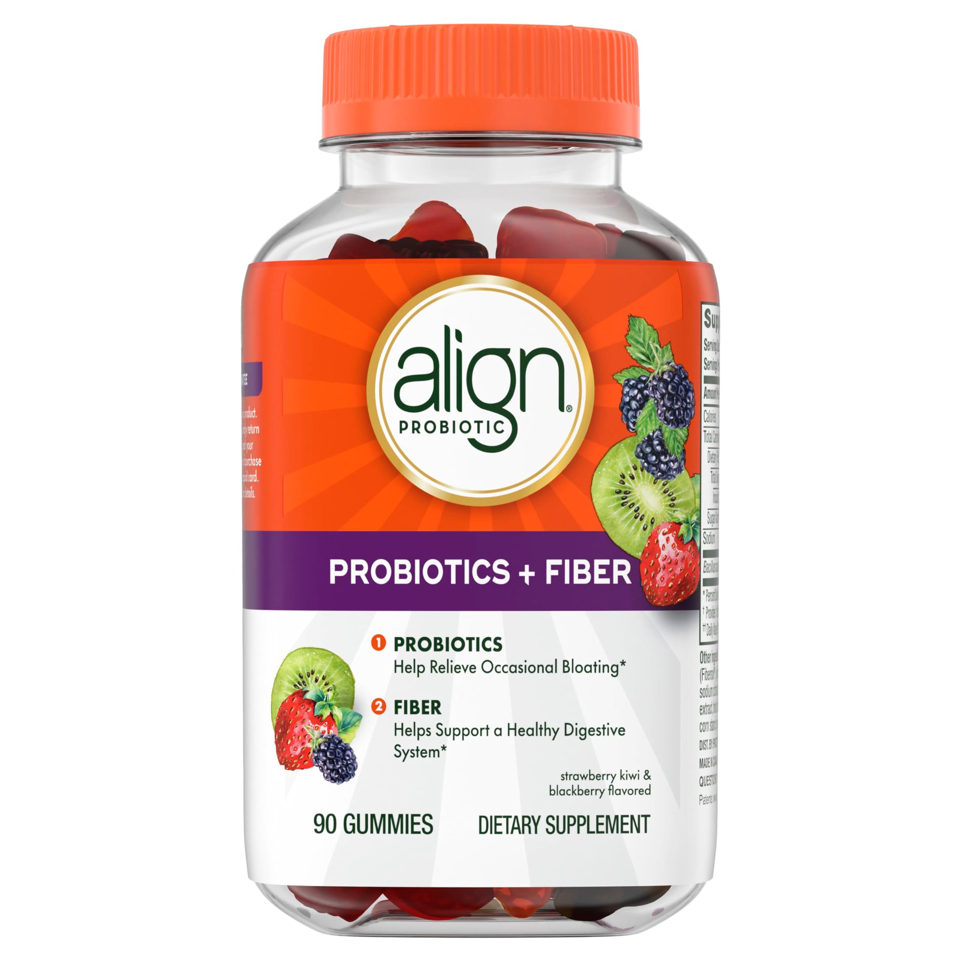 Align Probiotic, Probiotics + Fiber Gummies, Probiotics Help Relieve Occasional Bloating*, Fiber Helps Support a Healthy Digestive System*, #1 Doctor Recommended Probiotic Brand‡, 90 Gummies Align Au supplements
