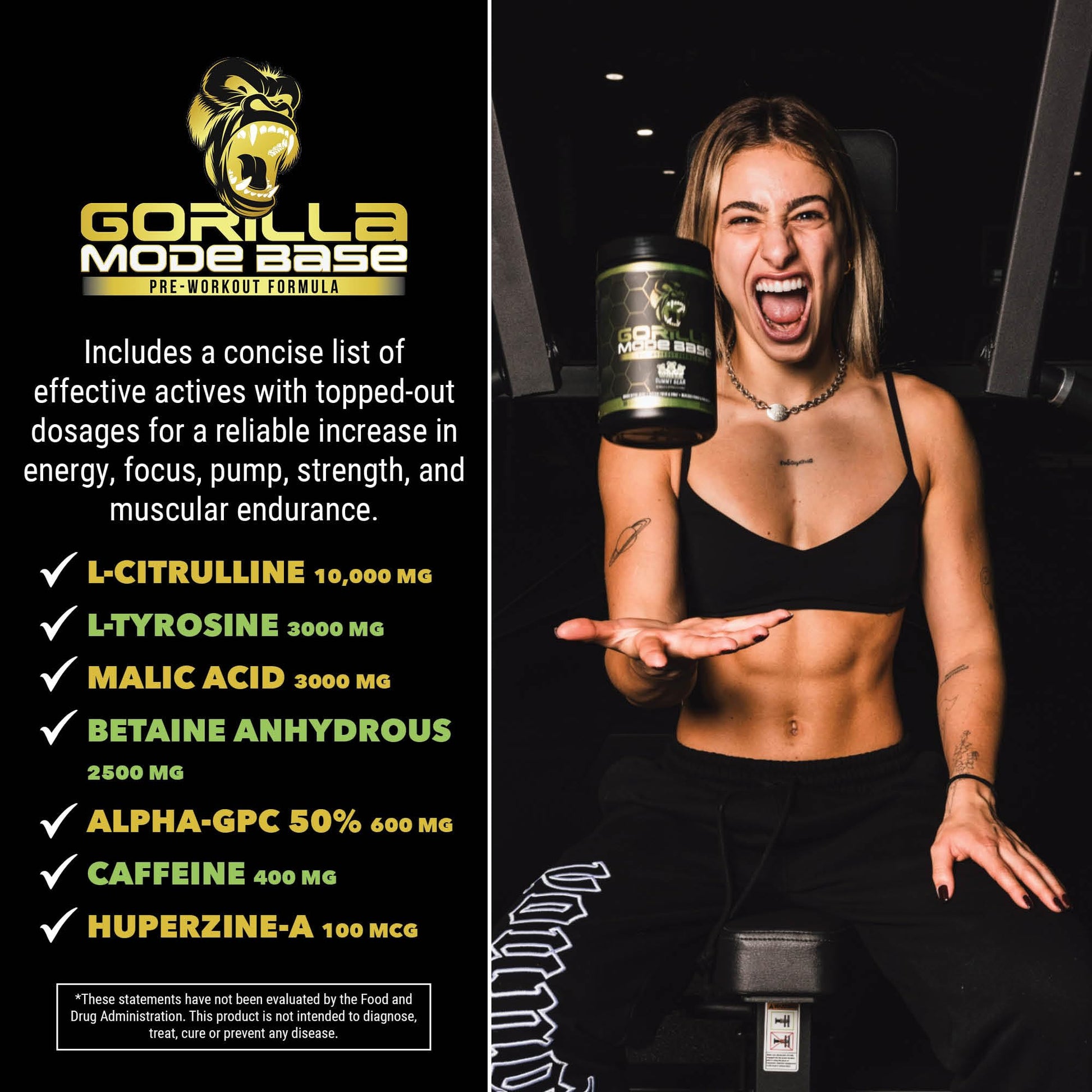 Gorilla Mode Base Pre Workout - Raises Nitric Oxide · Intense Focus & Drive · Endurance Gorilla Mind Au supplements
