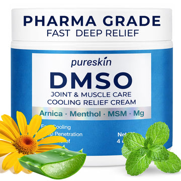 PURESKIN DMSO Relief Cream – Pharmaceutical Grade Fast-Absorbing Cooling Formula for Active Lifestyles – Lightweight Cream with Arnica, MSM, Magnesium, Menthol & Aloe, 4 oz PURESKIN Au supplements