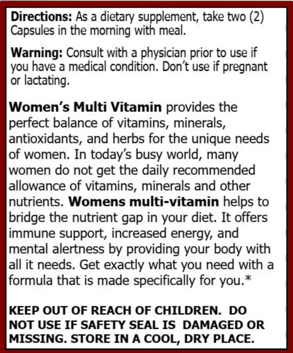 MiracleMulti Multivitamin for Women - Female Support Formula, Immune Support, Minerals, Biotin, Antioxidants & Superfoods Blend – 60 Capsules Hybrid Nutraceuticals Au supplements