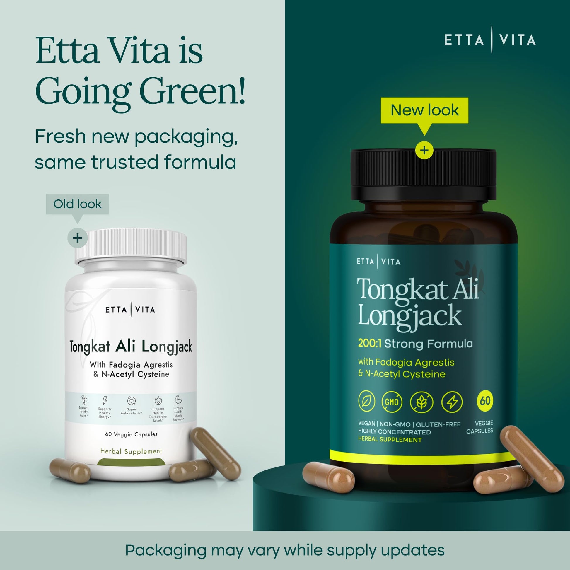 Potent Longjack - Tongkat Ali & Fadogia Agrestis Supplement for Men & Womens Energy, T Support, Lean Muscle Growth & Recovery, Hormonal Balance, Pre-Workout with Vegan NAC Liver Detox & Cleanse Etta Vita Au supplements