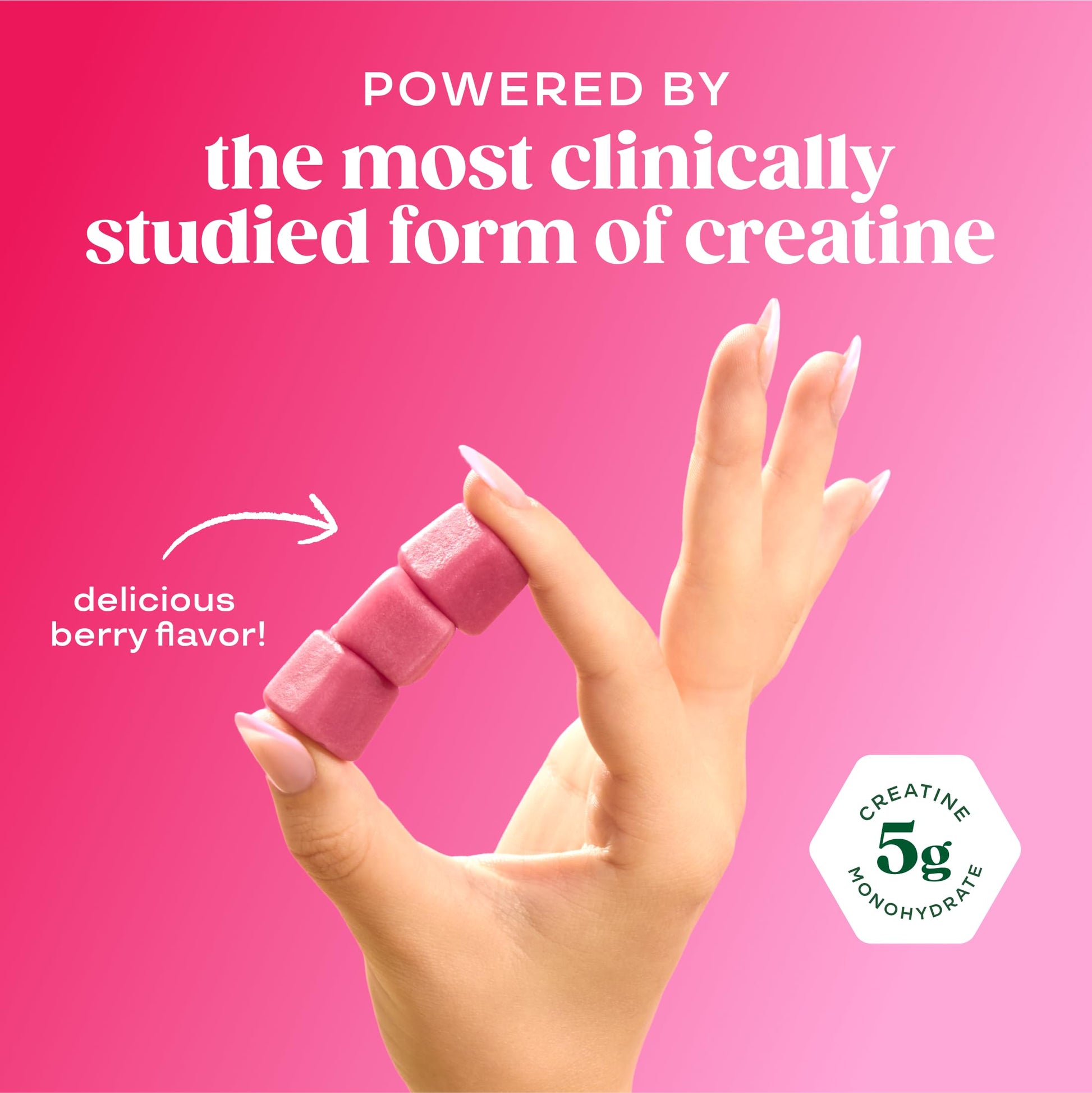 Bloom Creatine Monohydrate Gummies, 5g Per Serving, Sugar Free Creatine Gummy for Workout, Strength, Cognitive Health & Lean Muscle Support, Gluten Free & Non GMO, Berry Boost, 36 Gummies, 12 SVG Bloom Nutrition Au supplements
