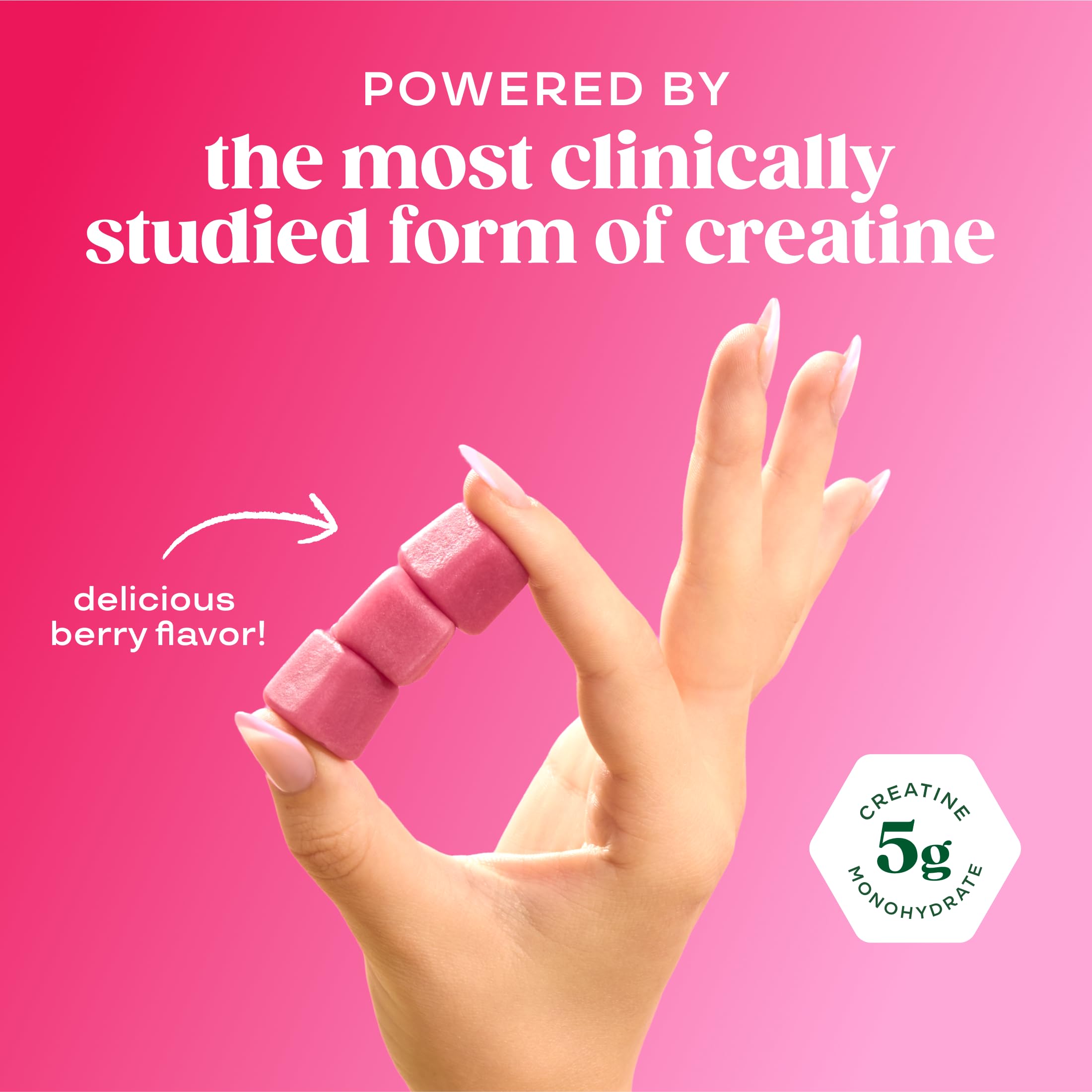 Bloom Creatine Monohydrate Gummies, 5g Per Serving, Sugar Free Creatine Gummy for Workout, Strength, Cognitive Health & Lean Muscle Support, Gluten Free & Non GMO, Berry Boost, 36 Gummies, 12 SVG Bloom Nutrition Au supplements