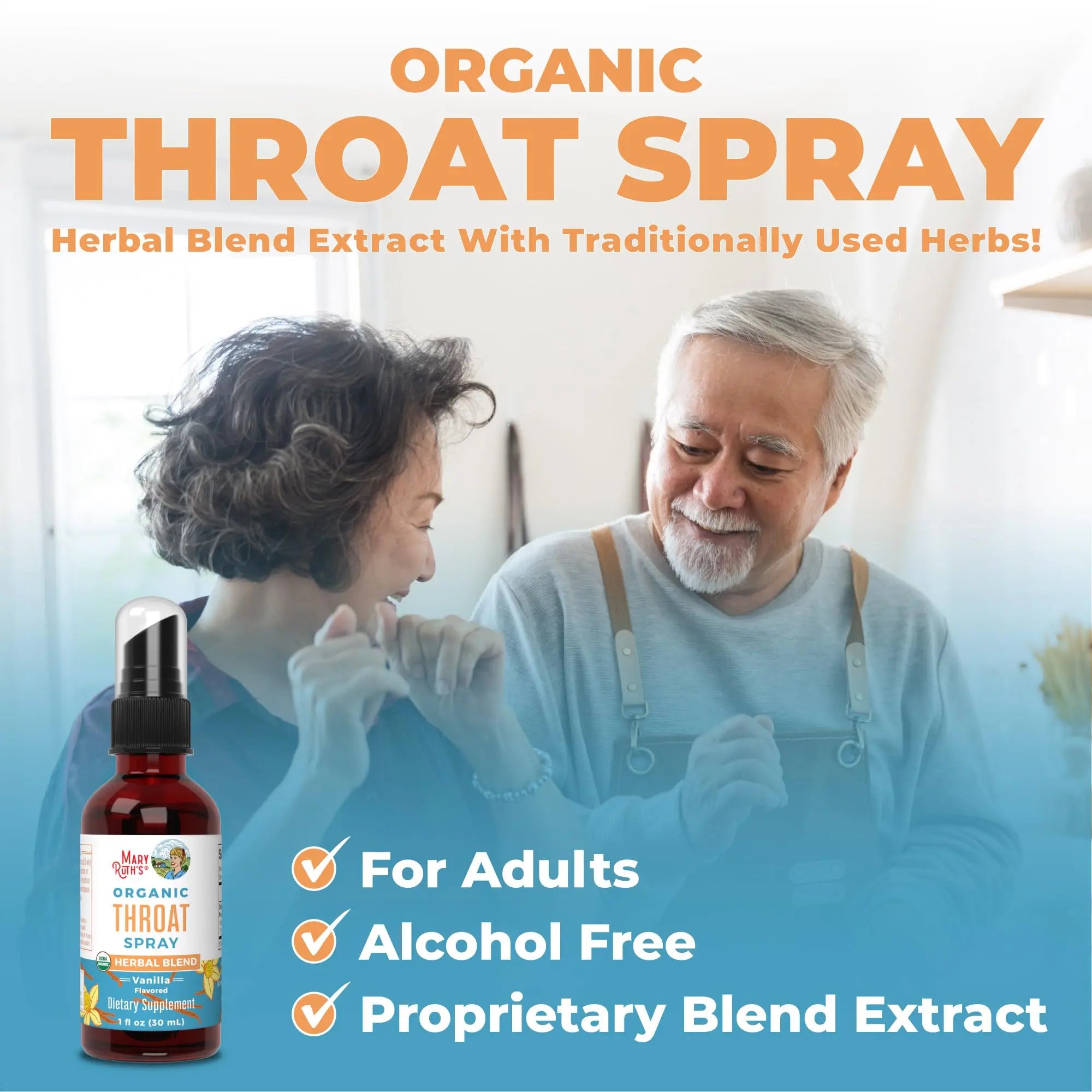 MaryRuth Organics USDA Organic Throat Spray with Mullein Leaf | Marshmallow Root & Licorice Root & Thyme Leaf | Vanilla | 4 Herbal Blend | Non-GMO | Vegan | Gluten Free | 1 Fl Oz | Up to 100 Servings MARYRUTH'S Au supplements
