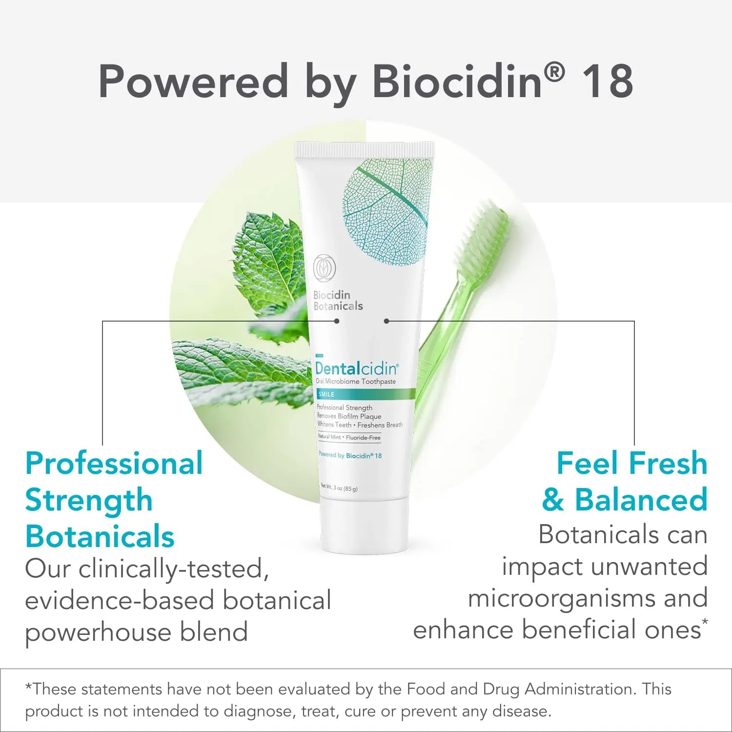 Biocidin Dentalcidin Fluoride Free Teeth Whitening Toothpaste for Adults - Plant-Based Toothpaste - Promote a Healthy Oral Microbiome, Remove Biofilm Plaque (3 Oz) Bio-Botanical Research Au supplements