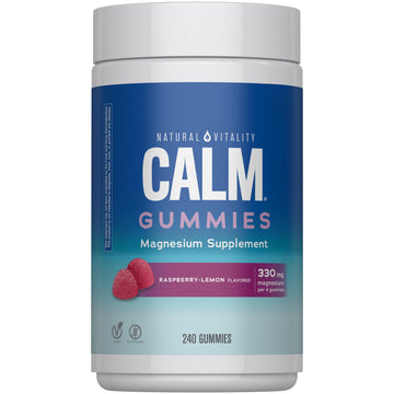 Natural Vitality Calm Magnesium Gummies | 330mg Per Serving | Raspberry Lemon Flavored Supplement | Gluten-Free & Vegan | 240 Count Natural Vitality Au supplements