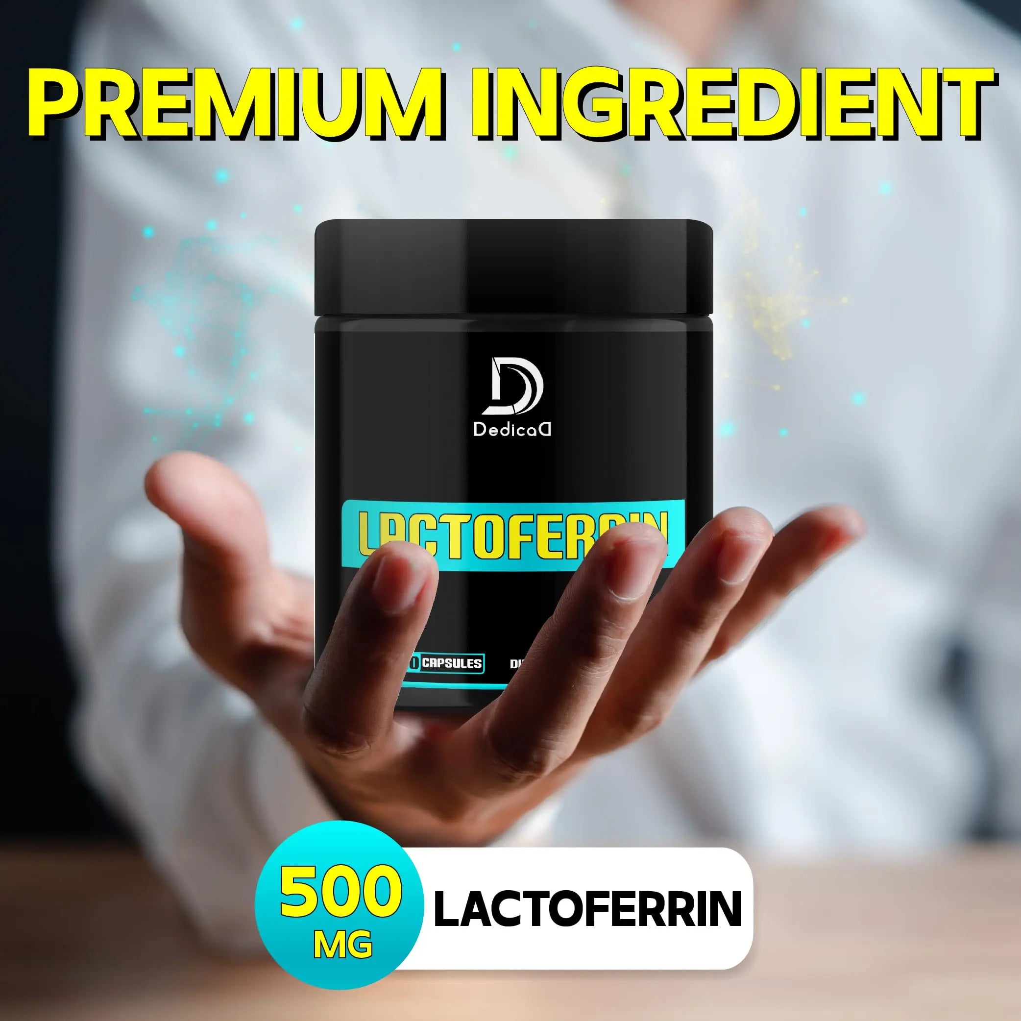 DEDICAD 500Mg Lactoferrin Supplement - 120 Capsules for 2-Month Supply DEDICAD Au supplements
