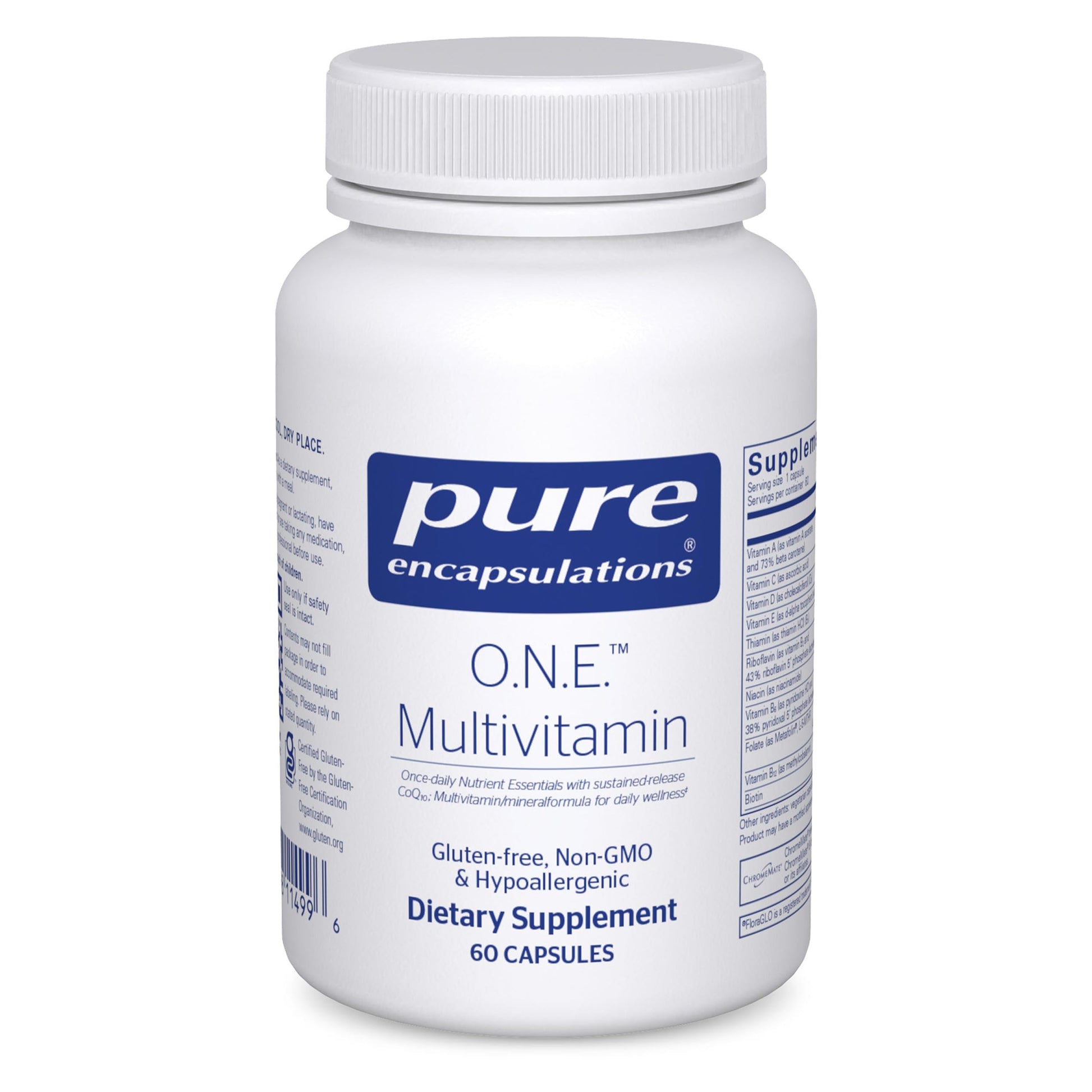 Pure Encapsulations O.N.E. Multivitamin - Once Daily Multivitamin with Antioxidant Complex Metafolin, CoQ10, and Lutein to Support Vision, Cognitive Function, and Cellular Health* - 60 Capsules Pure Encapsulations Au supplements