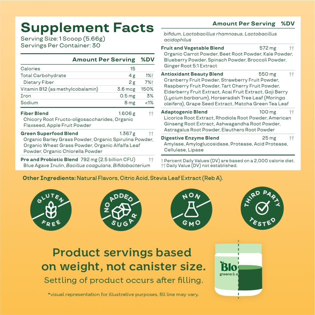 Bloom Nutrition Superfood Greens Powder, Digestive Enzymes with Probiotics and Prebiotics, Gut Health, Bloating Relief for Women, Chlorella, Green Juice Mix with Beet Root Powder, 30 SVG, Mango Bloom Nutrition Au supplements