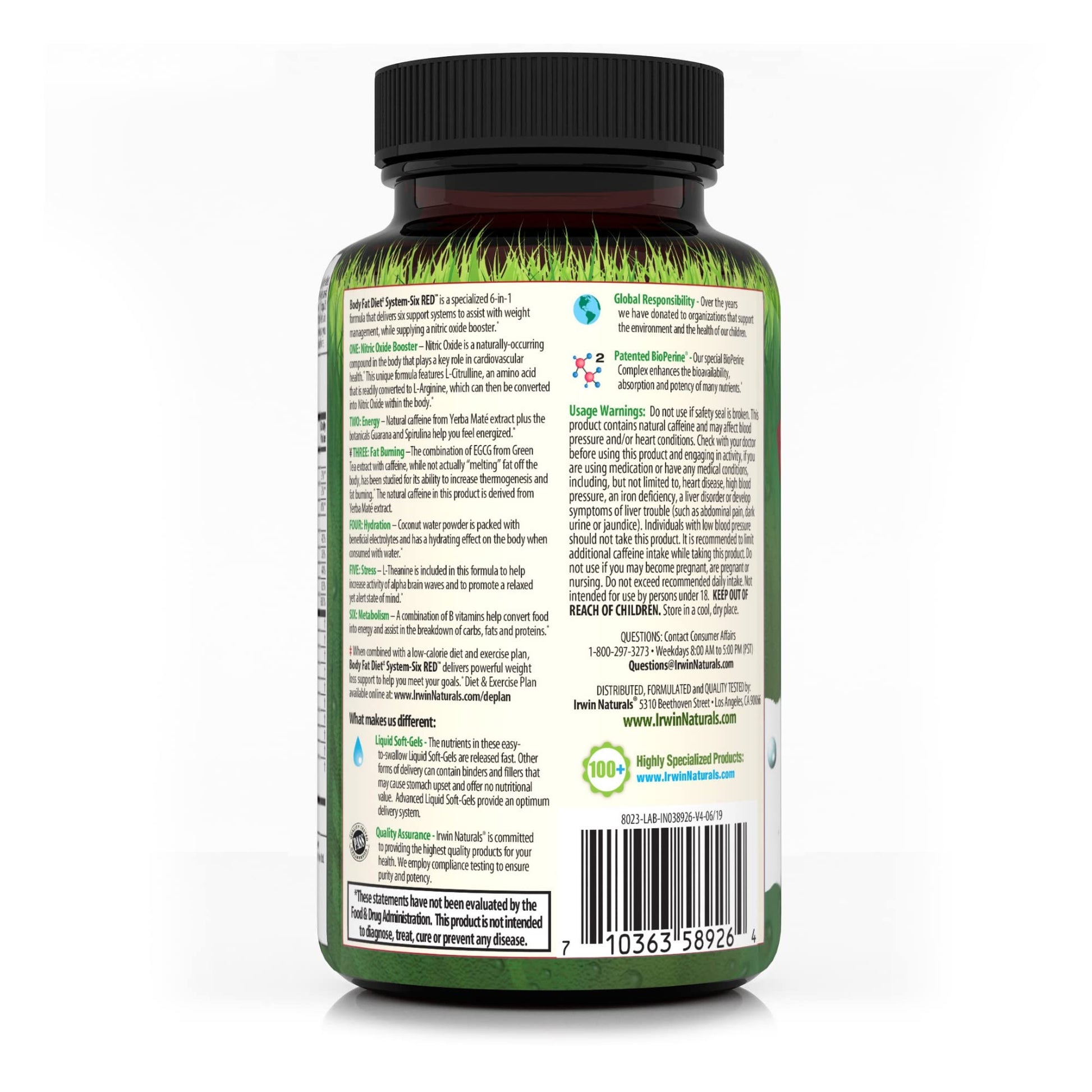 Irwin Naturals Body Fat Diet System-Six Red, 72 Softgels Irwin Naturals Au supplements