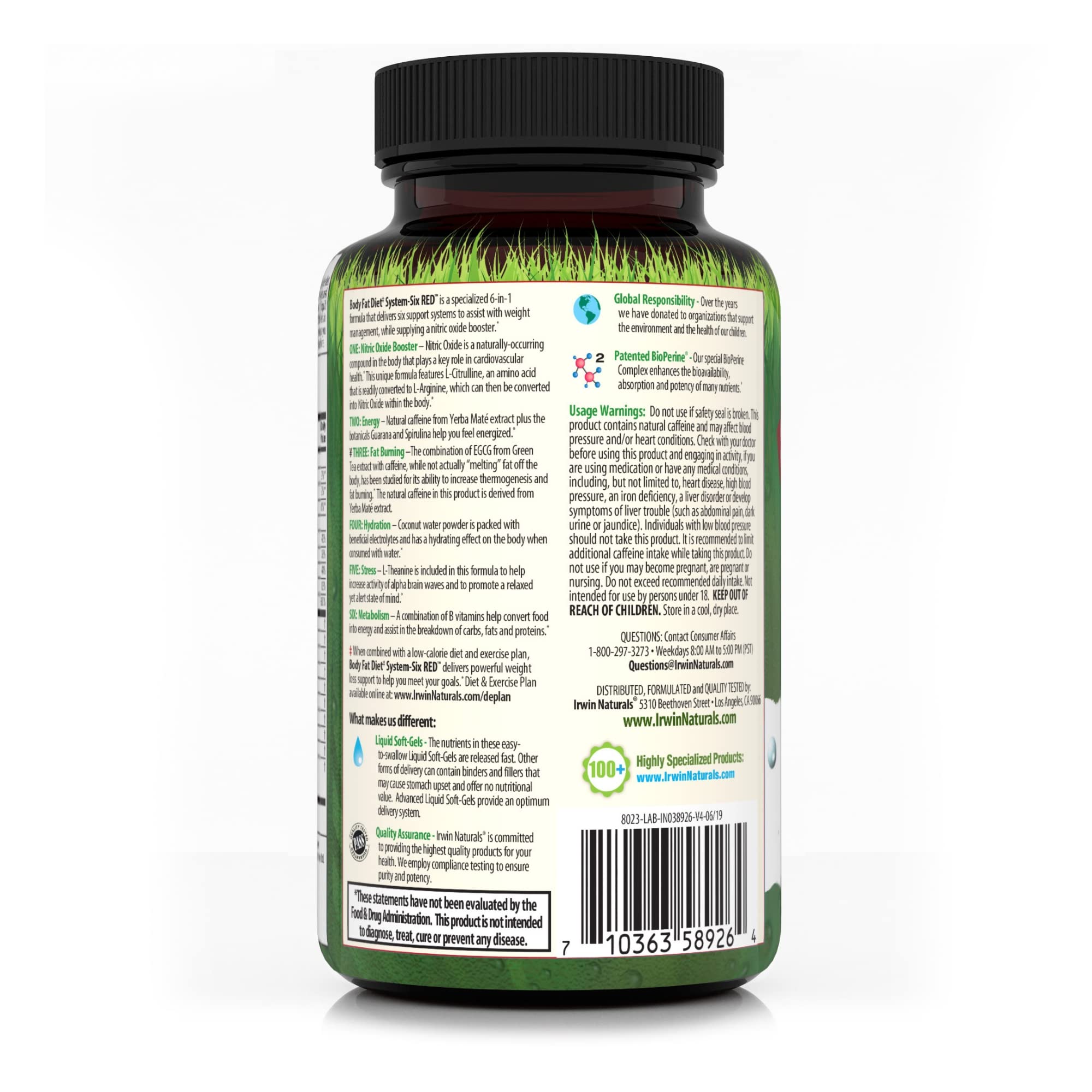 Irwin Naturals Body Fat Diet System-Six Red, 72 Softgels Irwin Naturals Au supplements