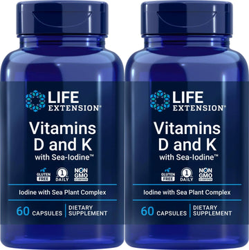 Life Extension Vitamins D and K with Sea-Iodine 60 Capsules (2pack) Life Extension Au supplements