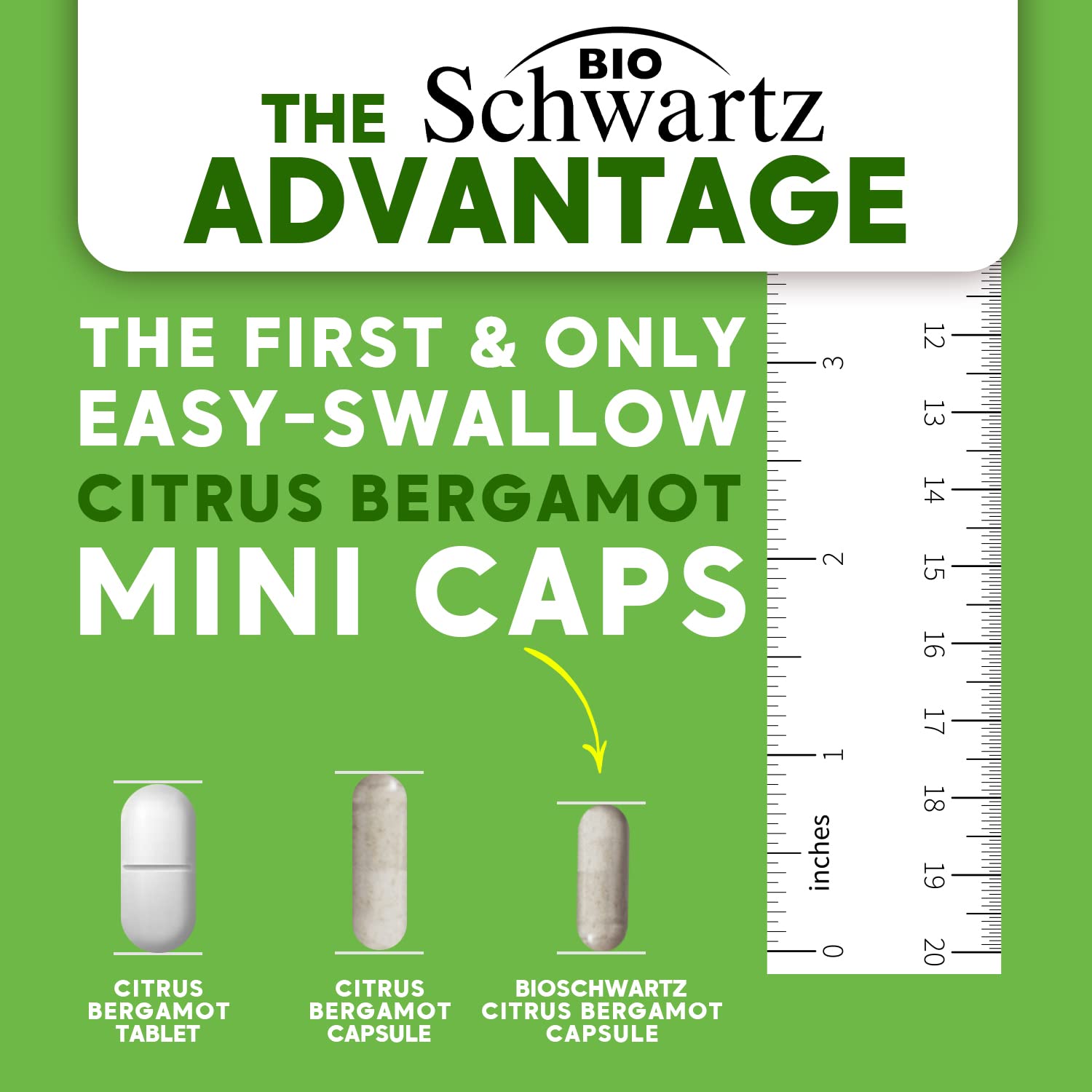 Citrus Bergamot 1000mg - Citrus Bergamot Supplement for Cholesterol and Heart Health - Ultra Concentrated from Fresh Fruit for Enhanced Absorption - Vegan, Non-GMO, Gluten-Free - 120 Mini Capsules BioSchwartz Au supplements