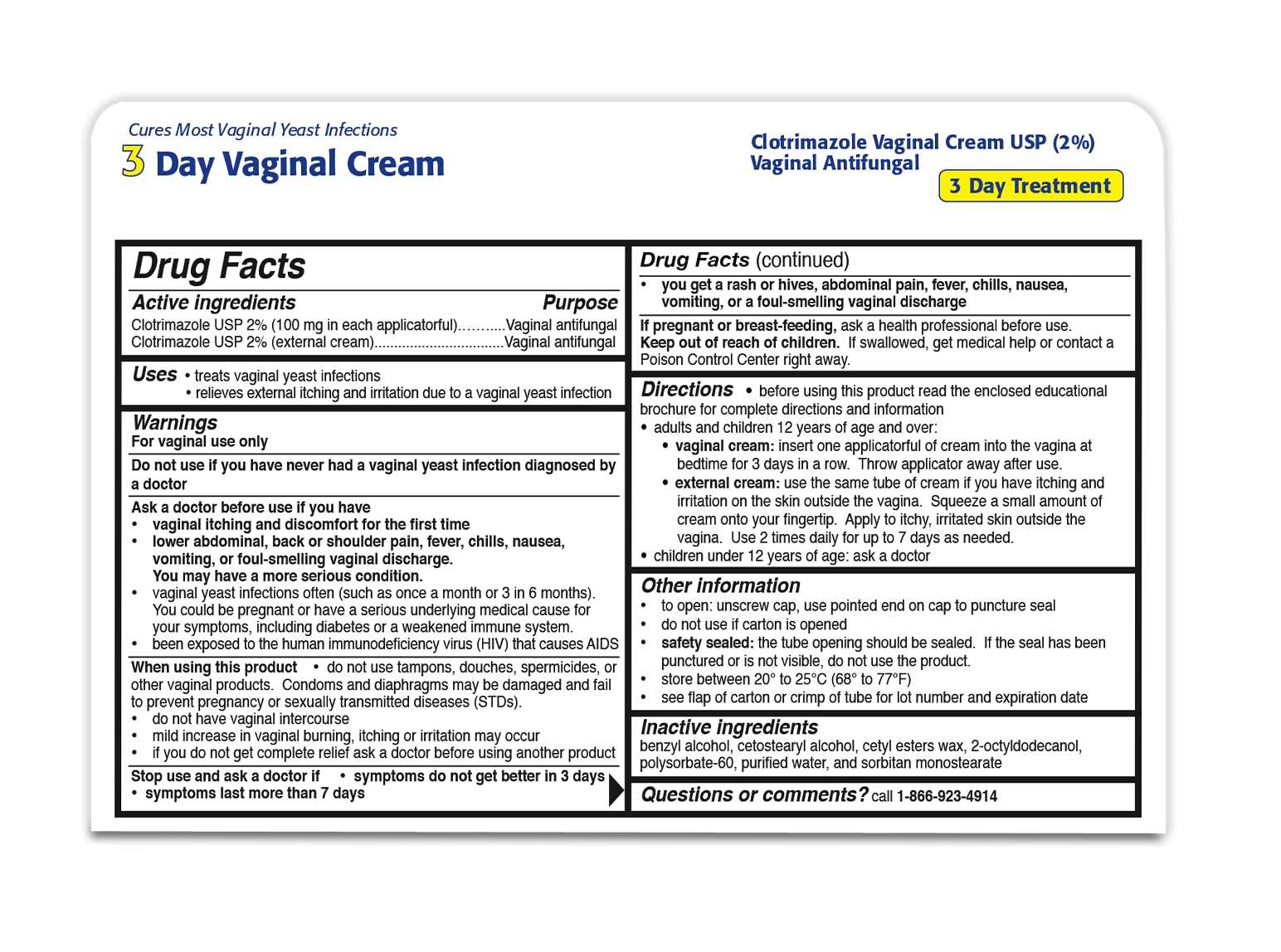 Clotrimazole 3 -Day Vaginal Cream - 0.74 Oz (PACK OF 3) Clotrimazole Au supplements