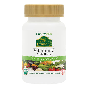 NaturesPlus Source of Life Garden Vitamin C - 60 Capsules - Immune System Support - USDA Certified Organic, Non-GMO, Vegan, Gluten Free - 30 Servings NaturesPlus Au supplements