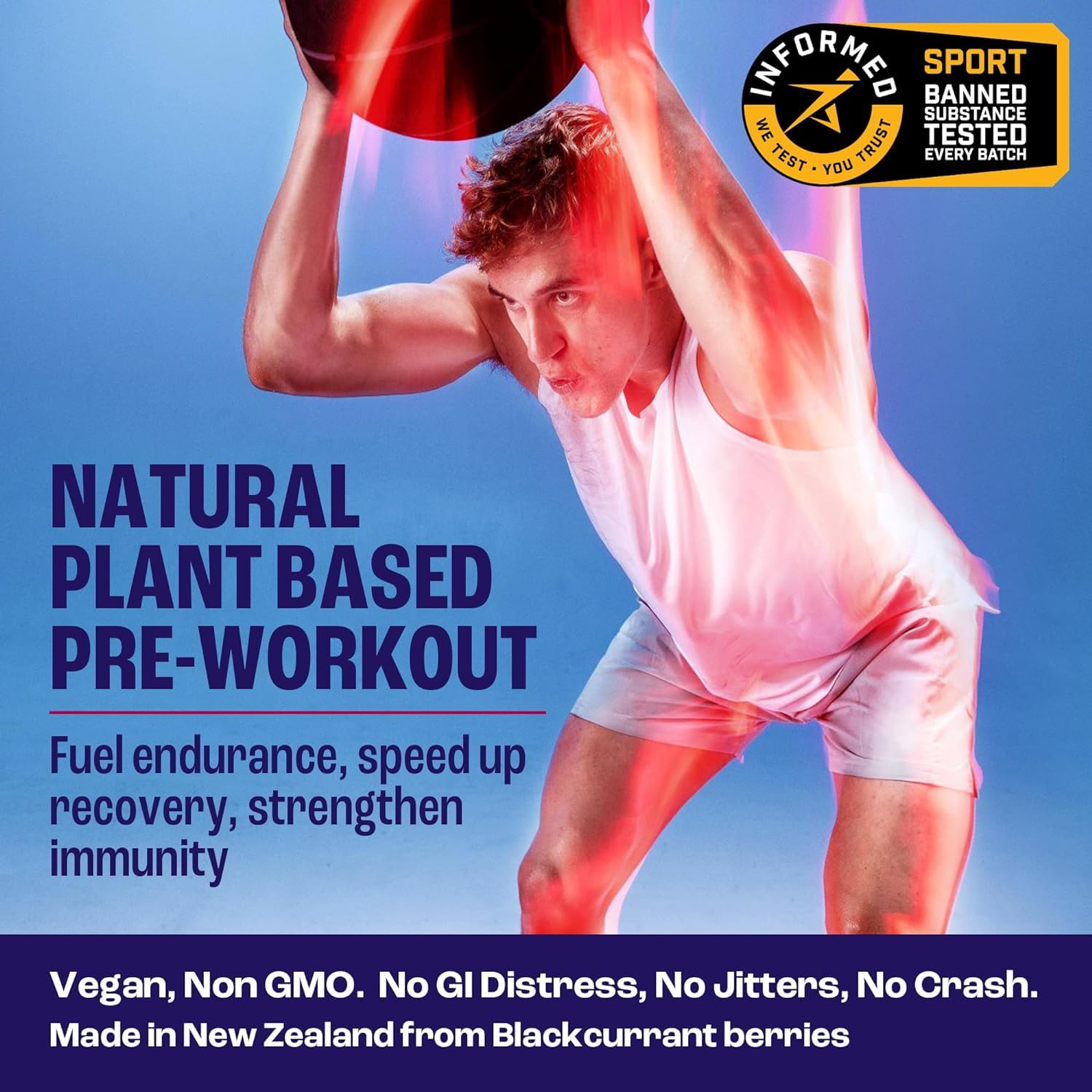 2before Blackcurrant I All Natural Vegan Pre Workout, Caffeine Free I Clean Energy 2before Au supplements