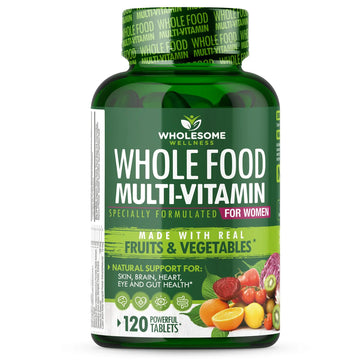 Wholesome Wellness Whole Food Multivitamin for Women - Natural Multi Vitamins, Minerals, Organic Extracts - 120 Tablets Wholesome Wellness Au supplements