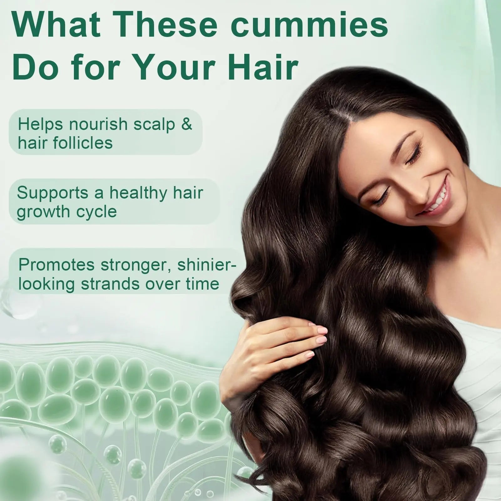 YATIME Hair Loss Gummies,Sea Moss Gummies with Vitamin C, Vitamin E, Aloe Vera, Pearl Powder Support Faster Hair Growth YATIME Au supplements