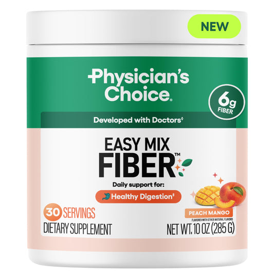 Physician's CHOICE Easy Mix Fiber for Digestive Health & Regularity - No Grit - Daily Prebiotic Soluble Fiber Powder Supplement Physician's CHOICEUS supplements
