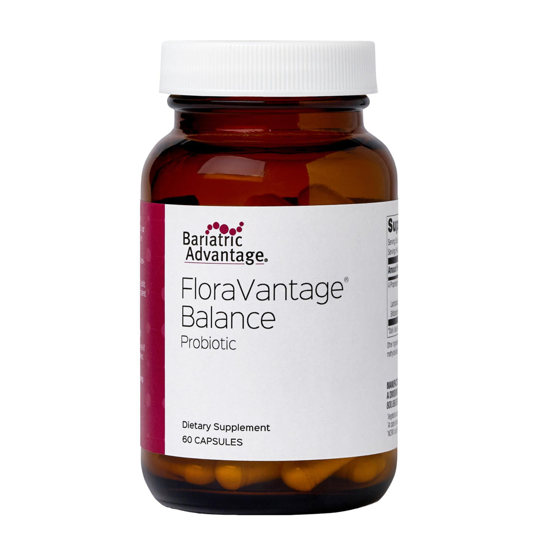 Bariatric Advantage FloraVantage Balance Capsules - Probiotic Supplement for Bariatric Surgery Patients - Healthy Immune Support* with Proprietary Strain Blend - 60 Count Bariatric Advantage Au supplements